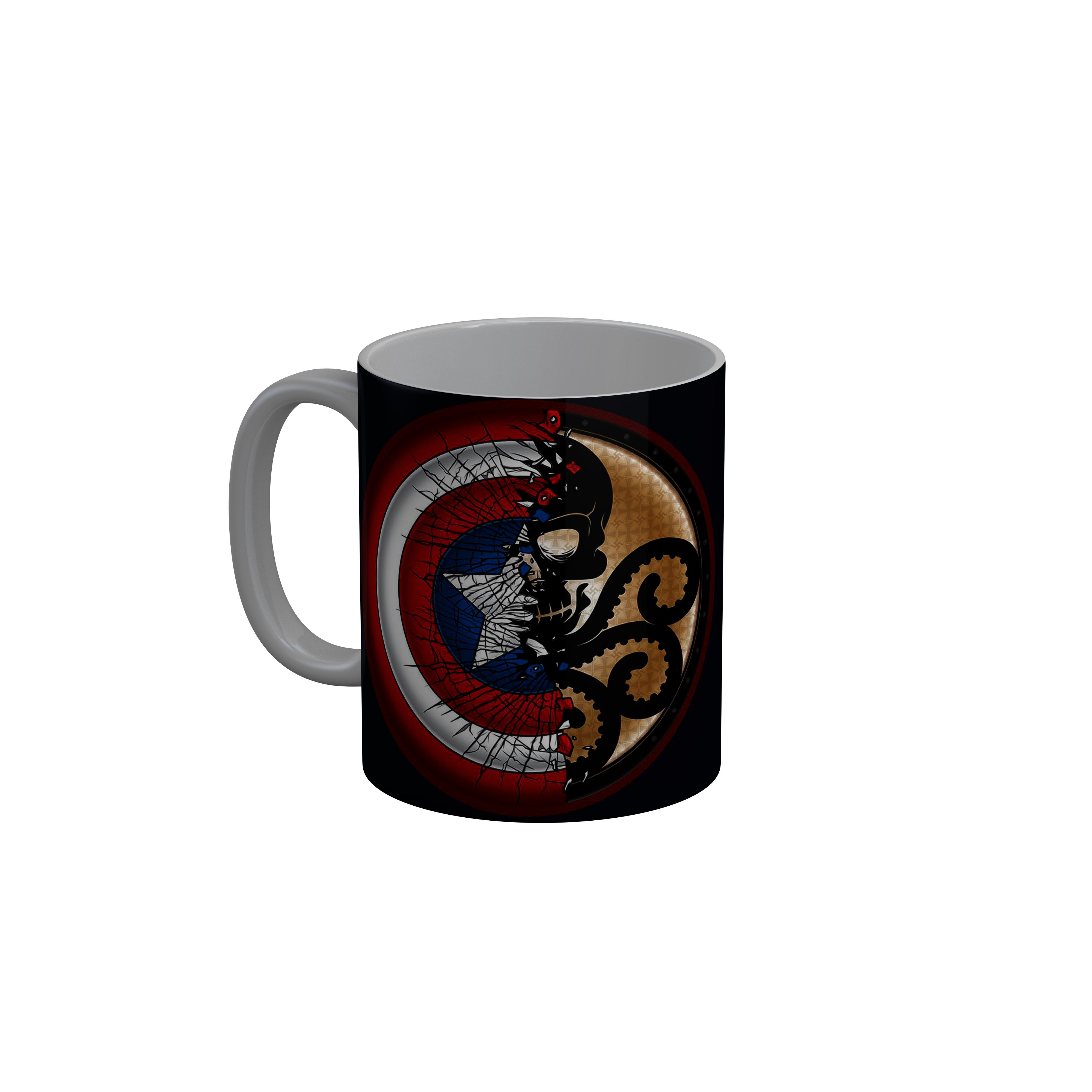 FashionRazor Captain America Black Ceramic Coffee Mug, 350 ml