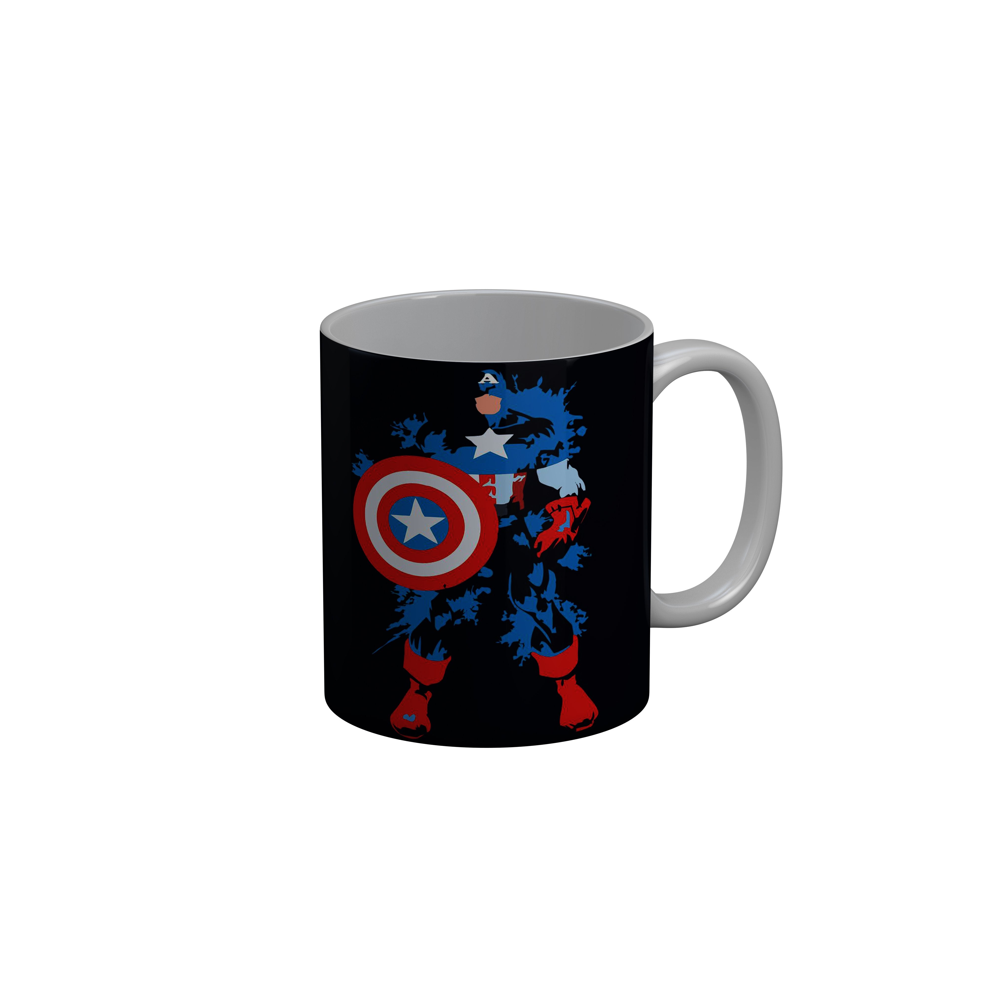 FashionRazor Captain America Black Ceramic Coffee Mug, 350 ml