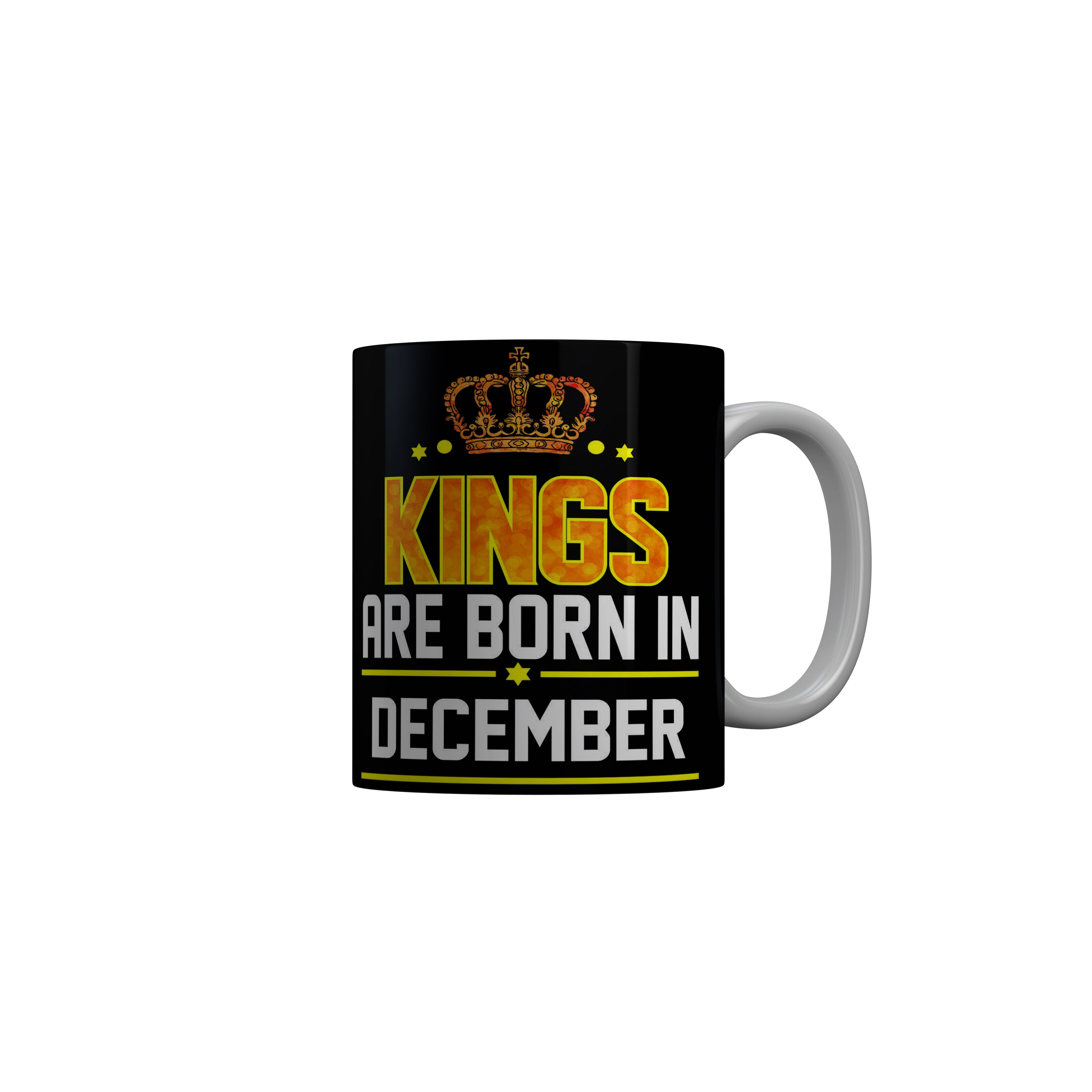 FashionRazor Kings Are Born In August Black Birthday Quotes Ceramic Coffee Mug, 350 ml