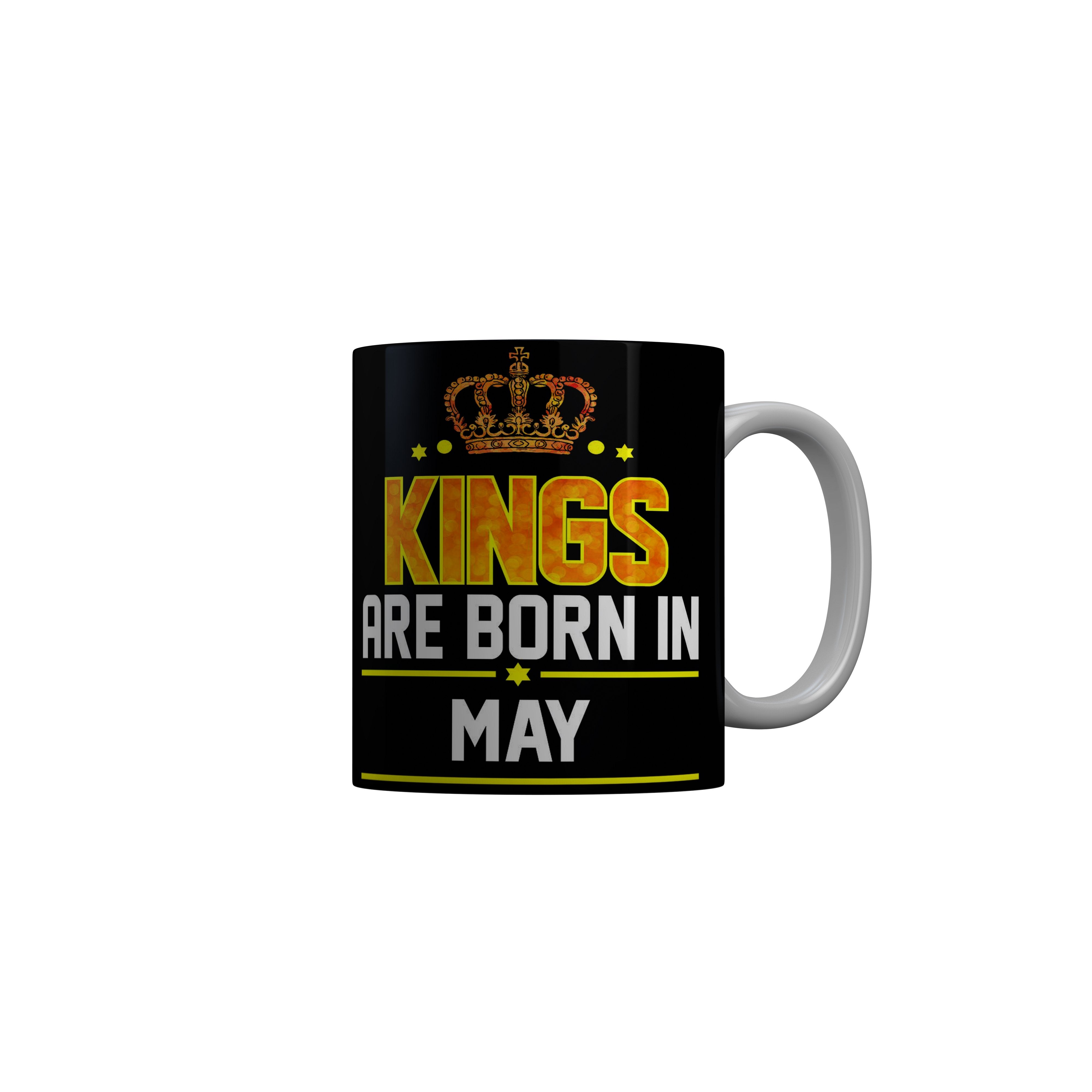 FashionRazor Kings Are Born In February Black Birthday Quotes Ceramic Coffee Mug, 350 ml