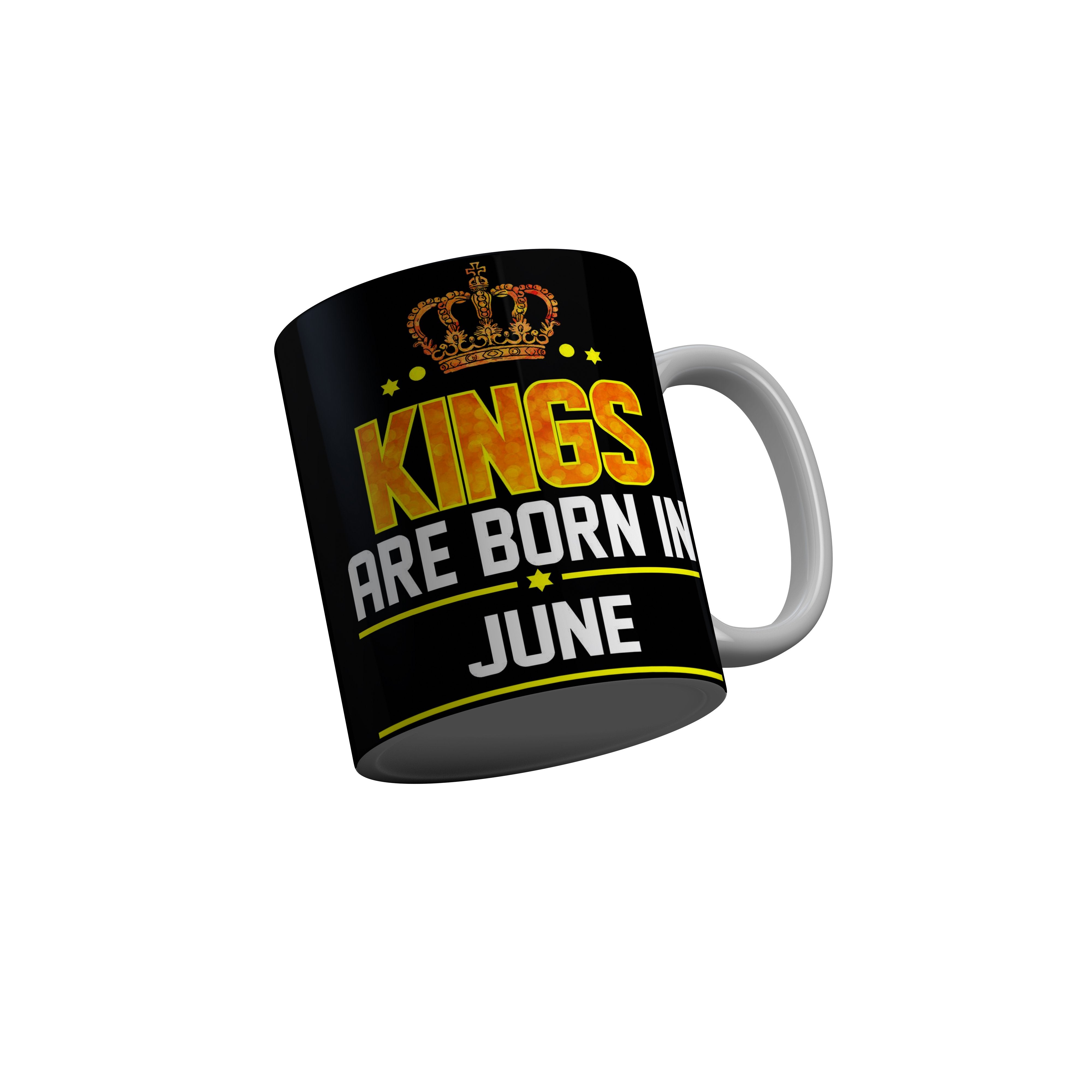 FashionRazor Kings Are Born In February Black Birthday Quotes Ceramic Coffee Mug, 350 ml