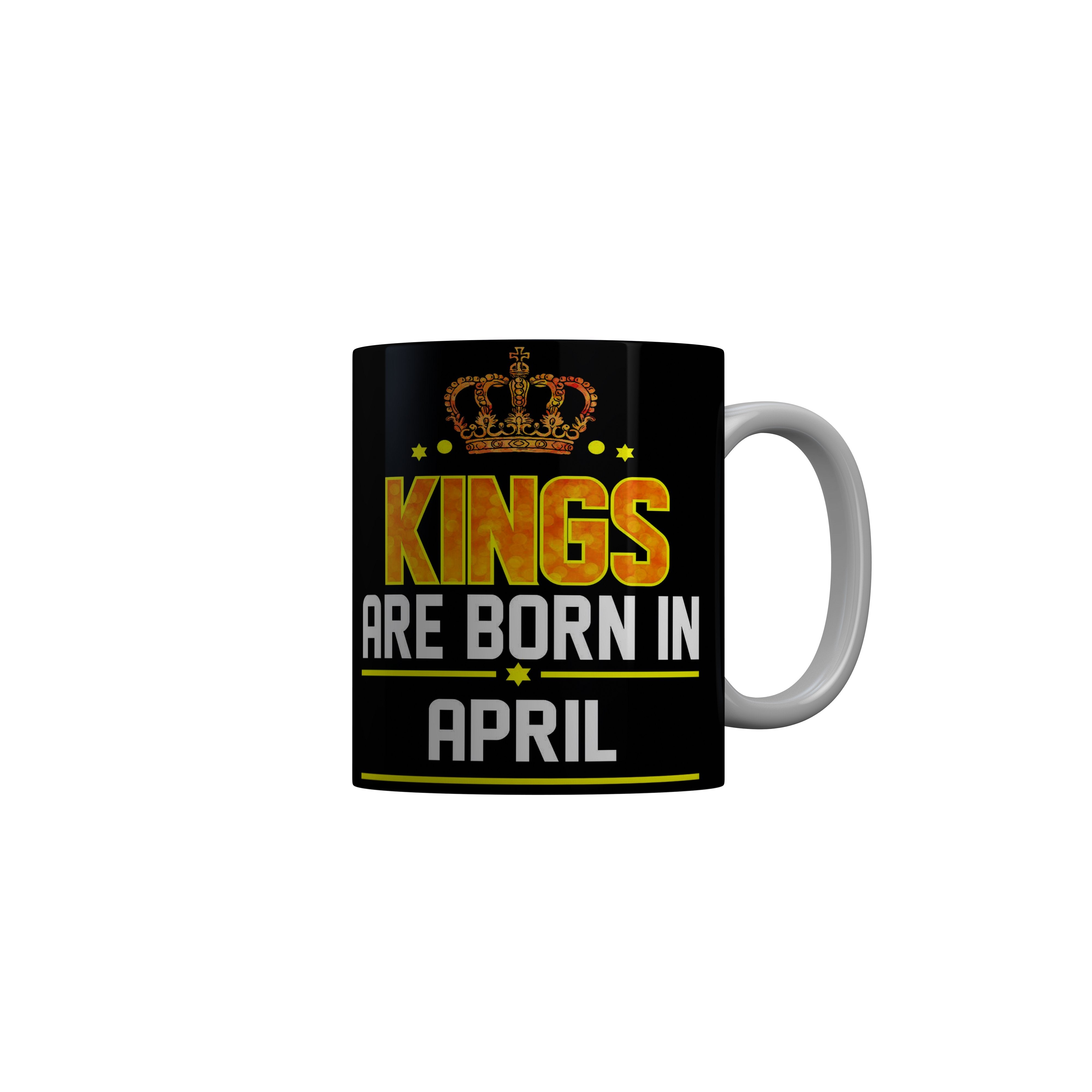 FashionRazor Kings Are Born In January Black Birthday Quotes Ceramic Coffee Mug, 350 ml