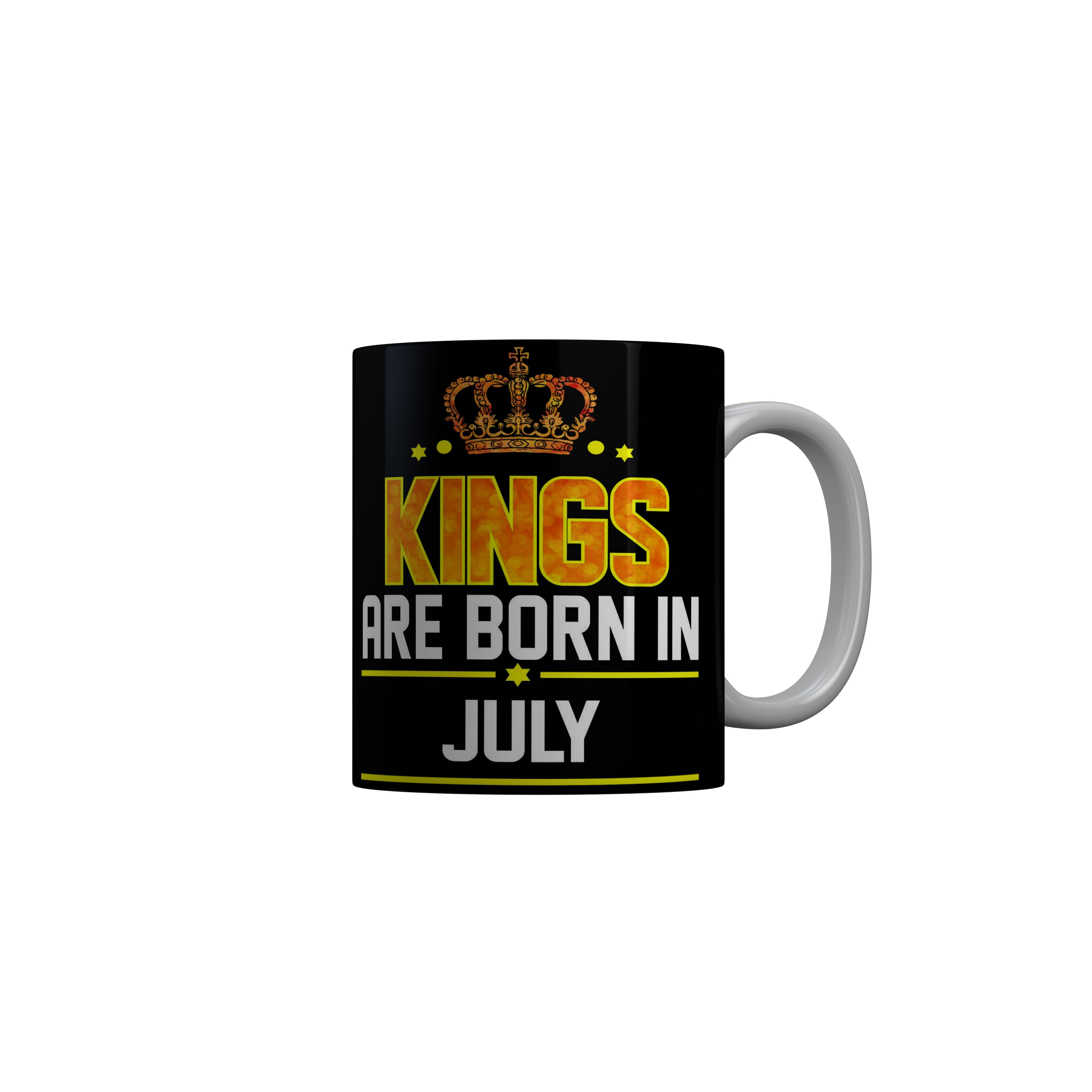 FashionRazor Kings Are Born In June Black Birthday Quotes Ceramic Coffee Mug, 350 ml