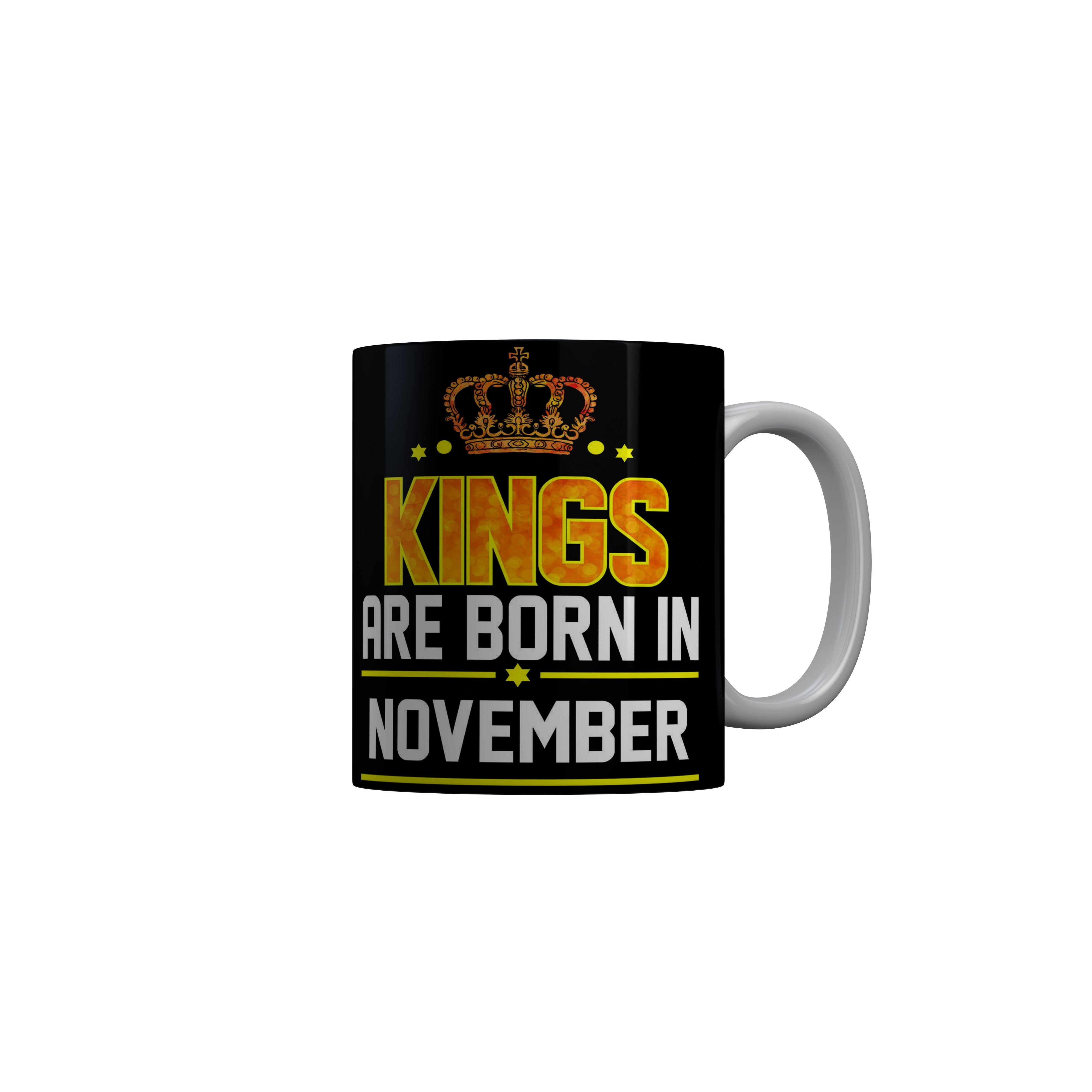 FashionRazor Kings Are Born In May Black Birthday Quotes Ceramic Coffee Mug, 350 ml