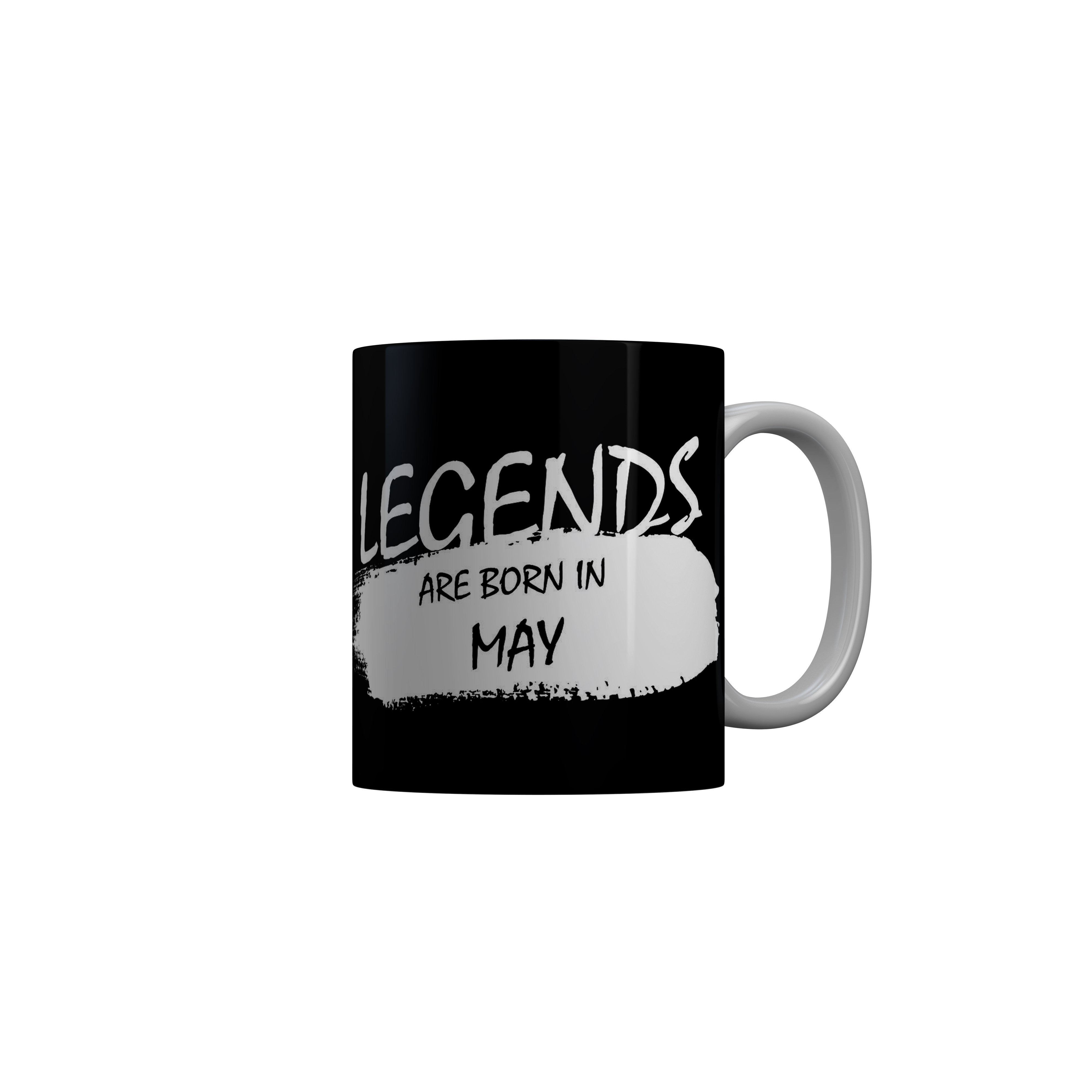 FashionRazor Legends Are Born In August Black Birthday Quotes Ceramic Coffee Mug, 350 ml