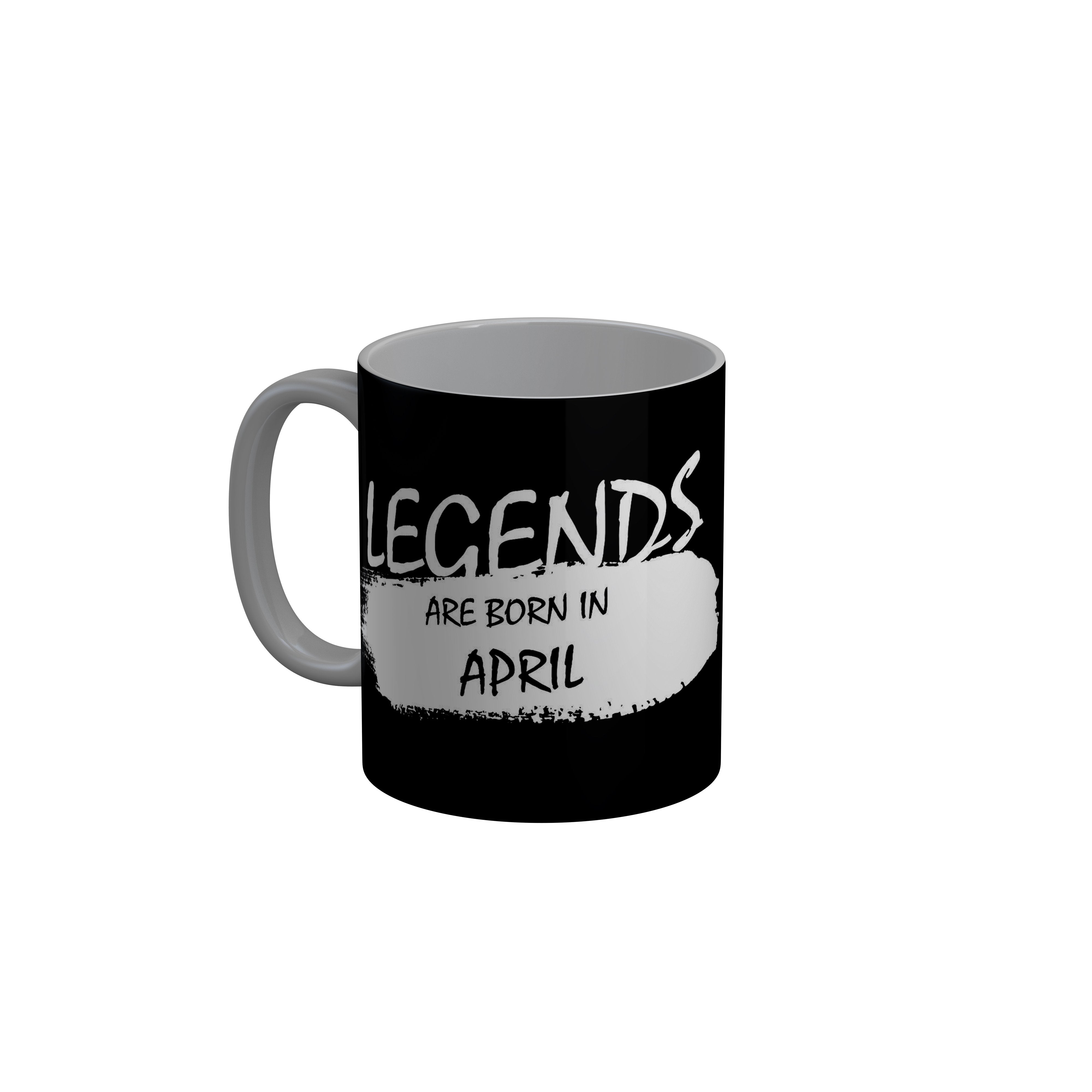 FashionRazor Legends Are Born In August Black Birthday Quotes Ceramic Coffee Mug, 350 ml