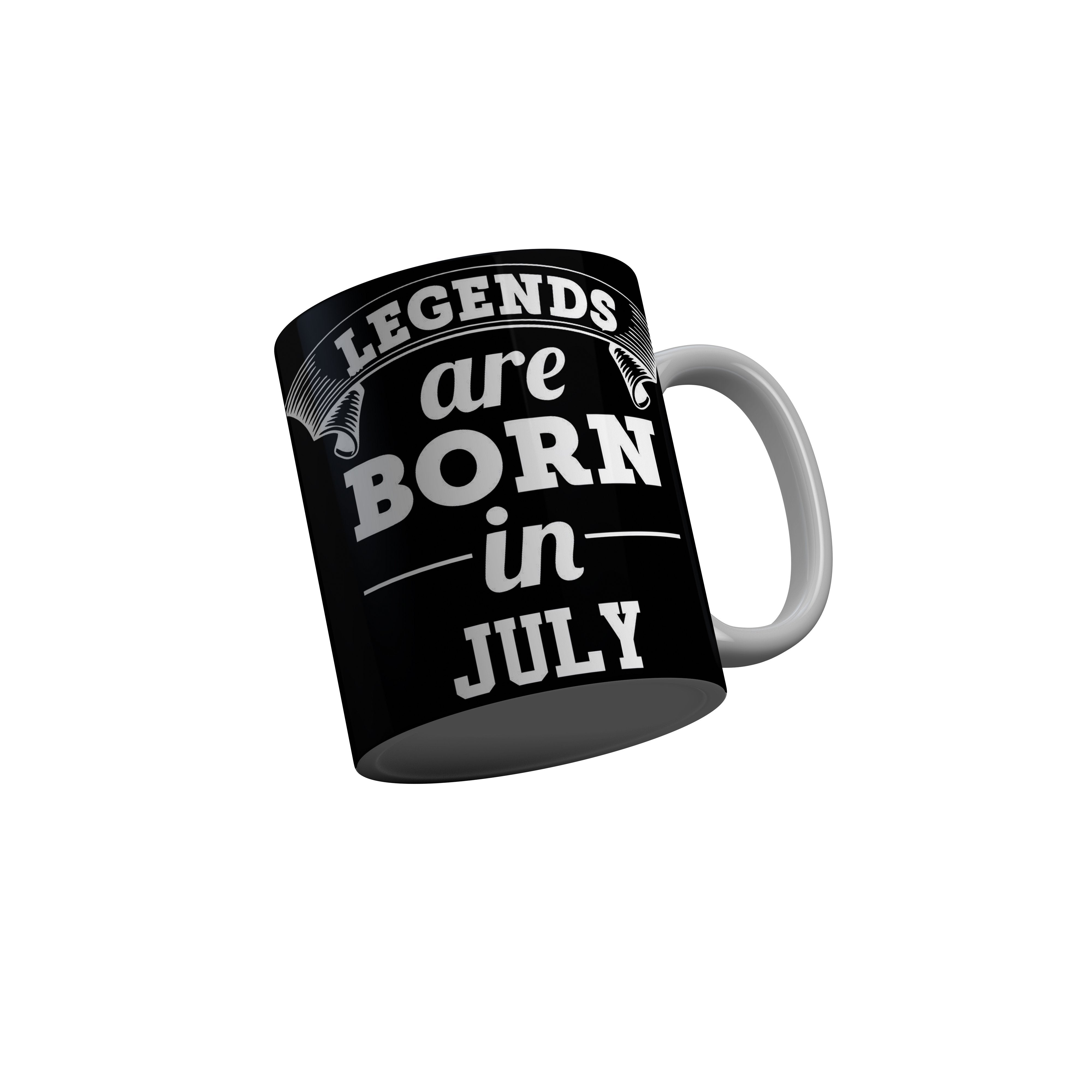 FashionRazor Legends Are Born In July Black Birthday Quotes Ceramic Coffee Mug, 350 ml