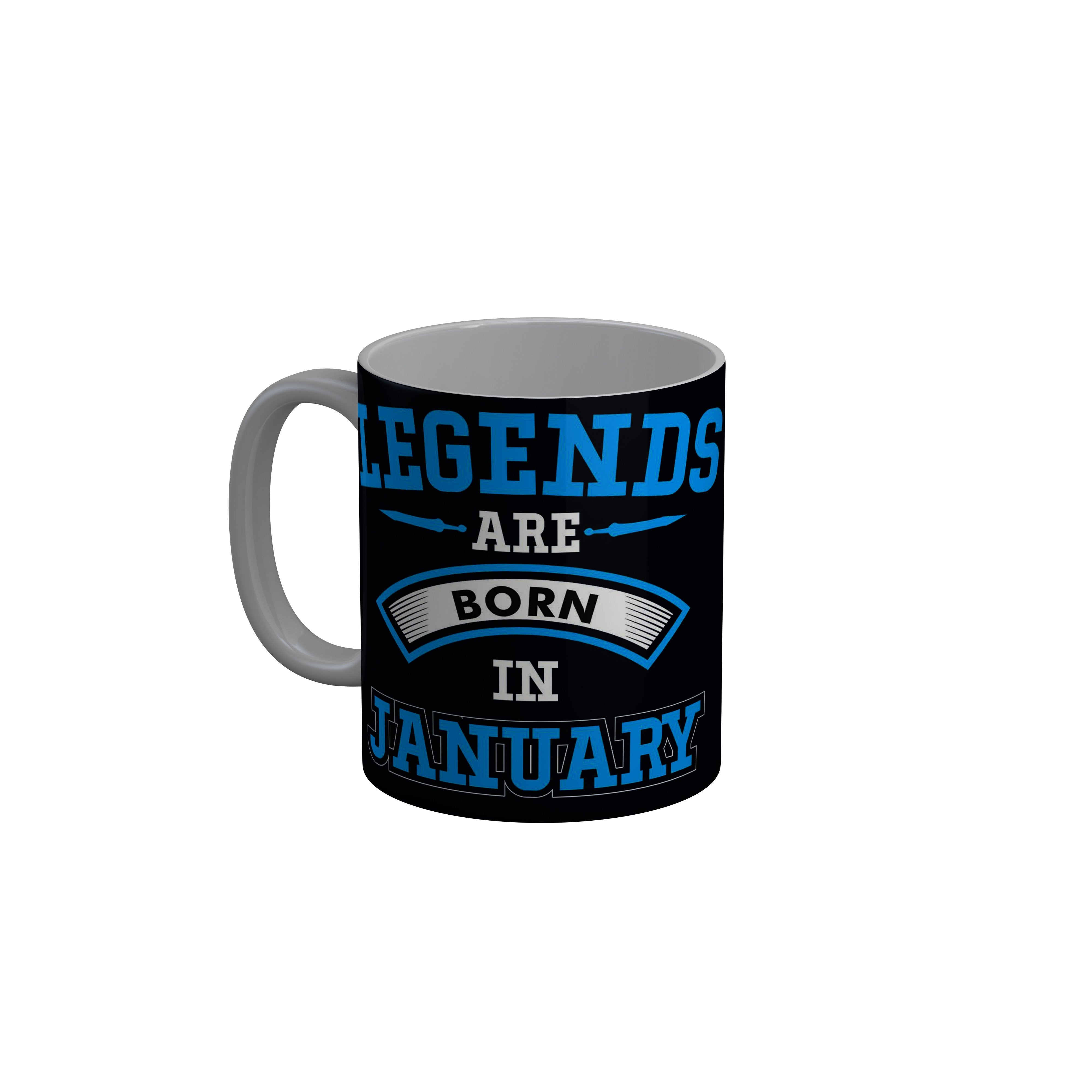 FashionRazor Legends Are Born In July Black Birthday Quotes Ceramic Coffee Mug, 350 ml