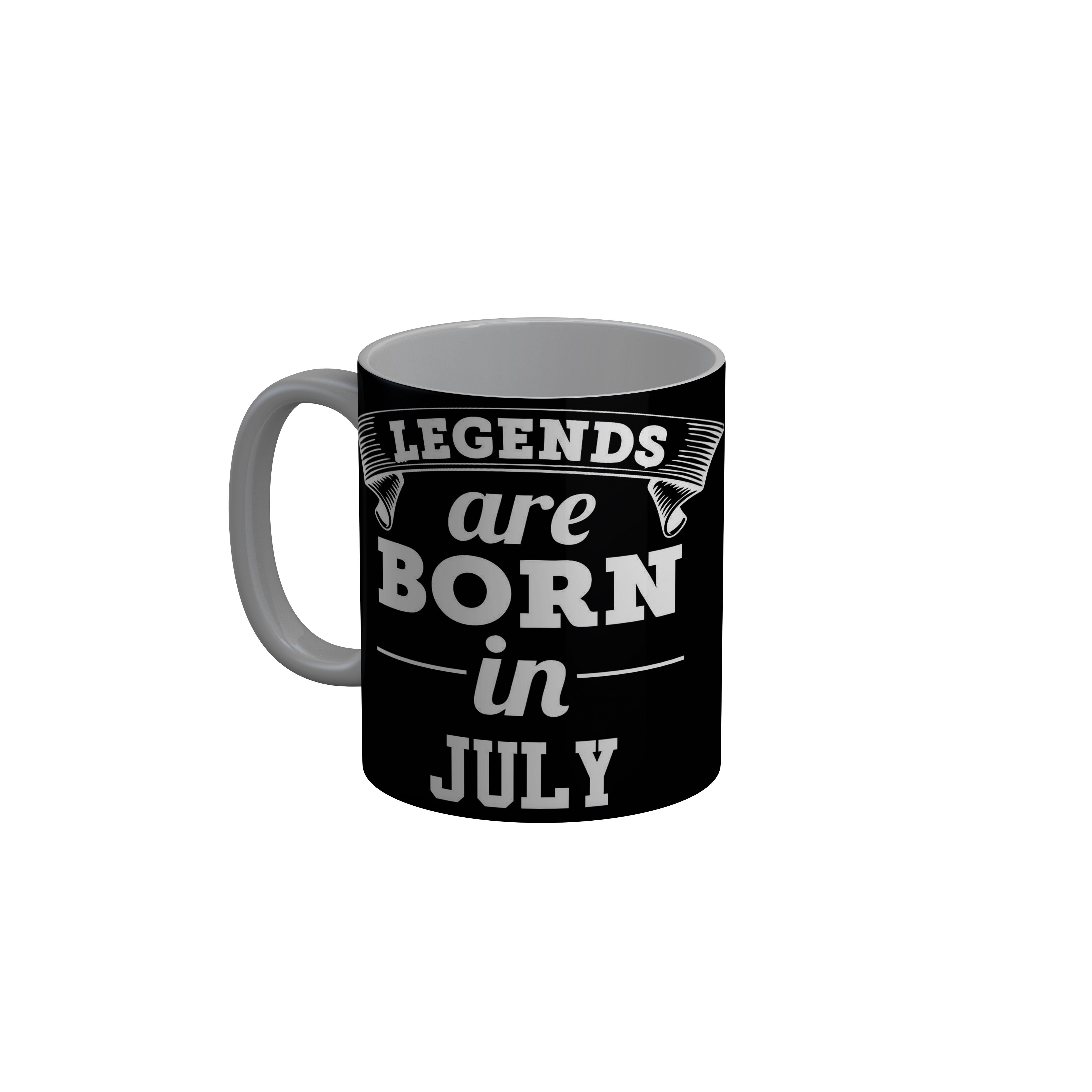 FashionRazor Legends Are Born In July Black Birthday Quotes Ceramic Coffee Mug, 350 ml