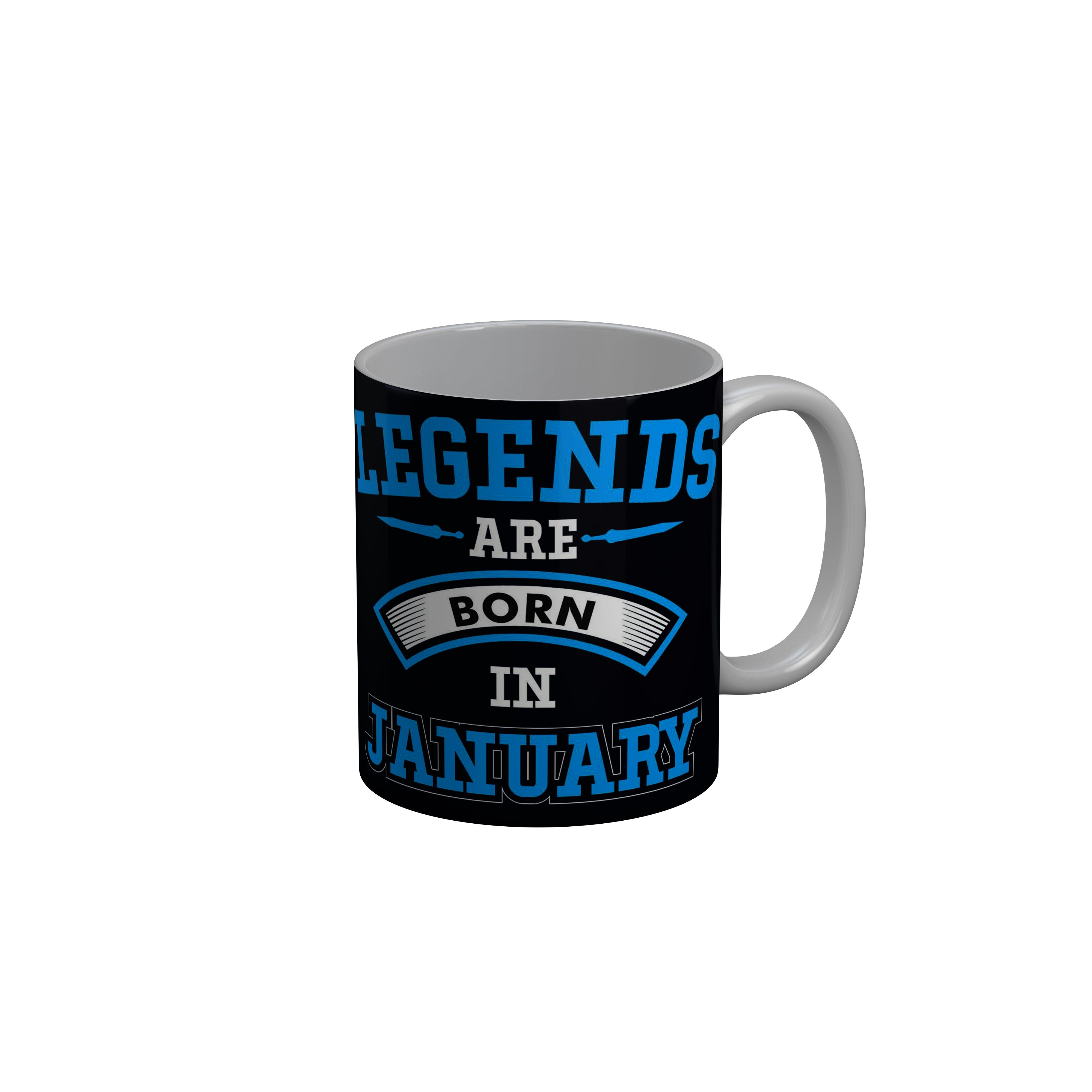 FashionRazor Legends Are Born In July Black Birthday Quotes Ceramic Coffee Mug, 350 ml