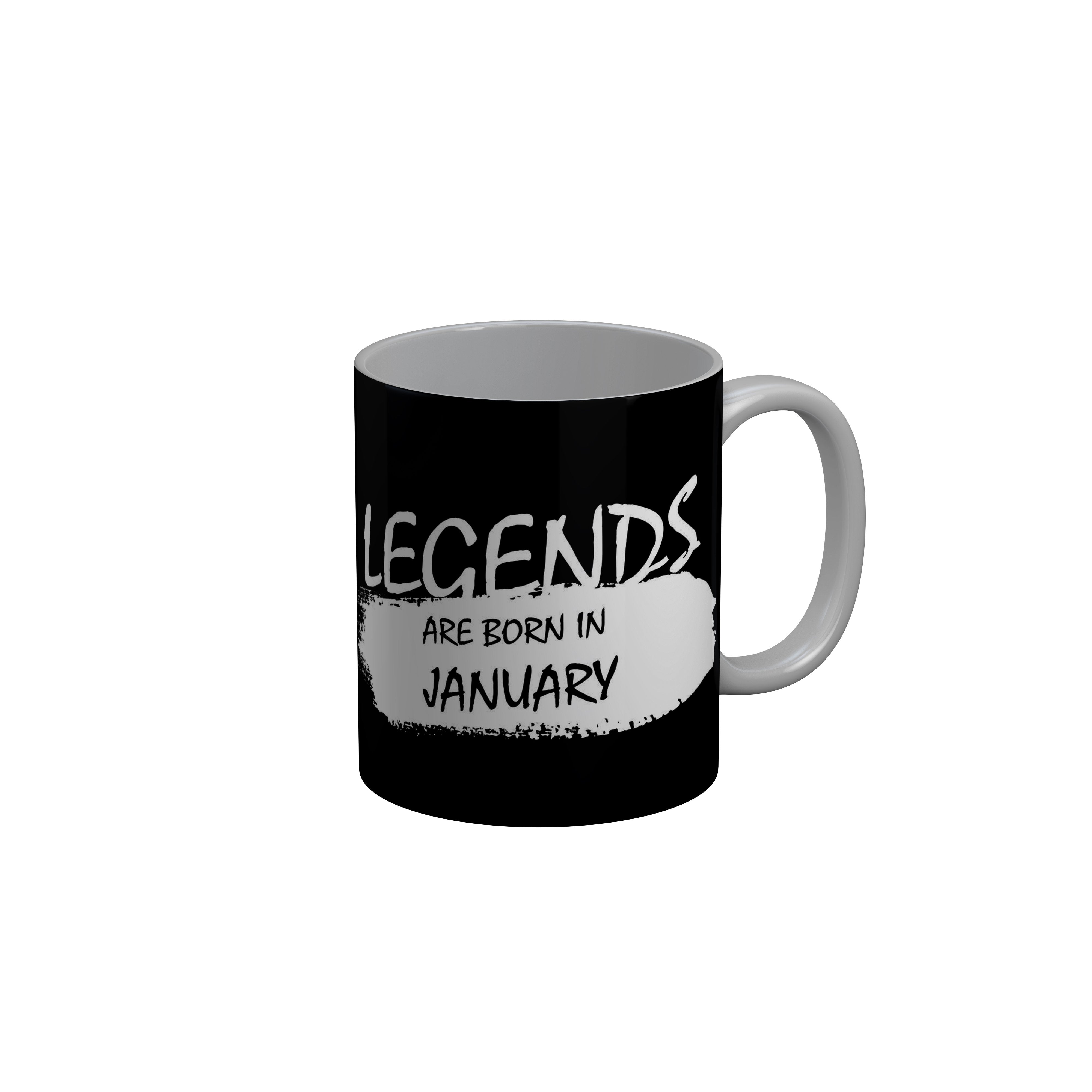 FashionRazor Legends Are Born In March Black Birthday Quotes Ceramic Coffee Mug, 350 ml