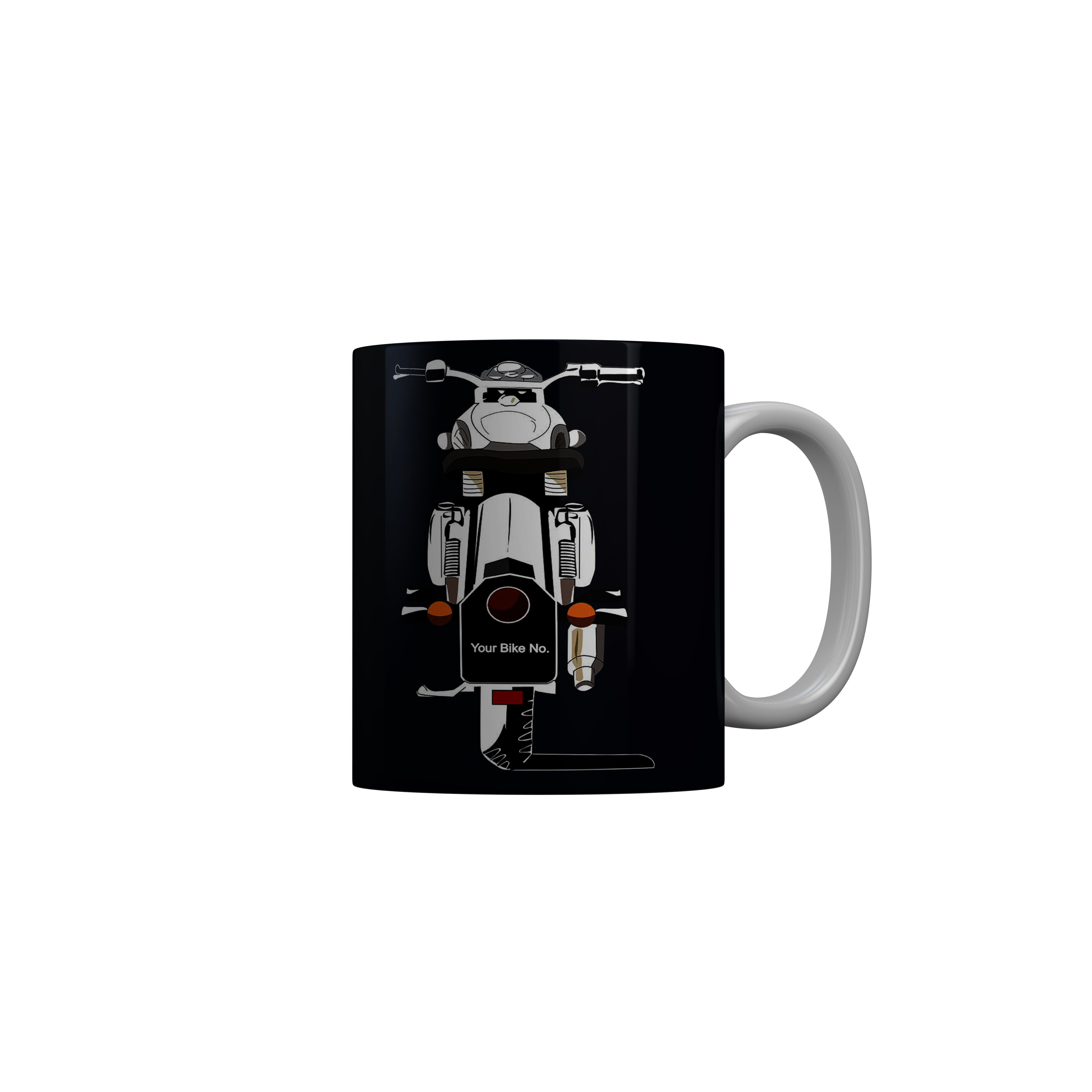 FashionRazor Royal Enfield Black Ceramic Coffee Mug, 350 ml