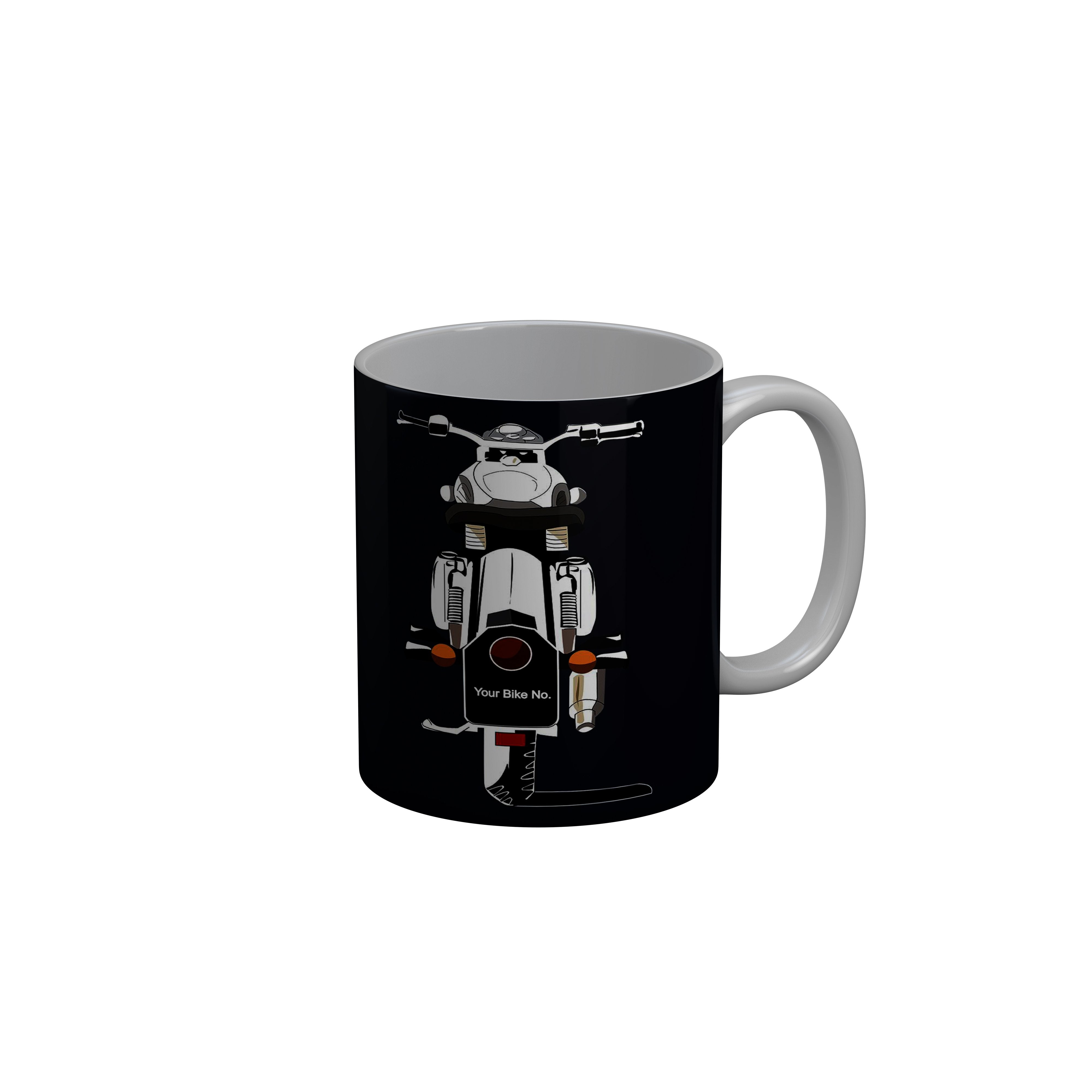 FashionRazor Royal Enfield Black Ceramic Coffee Mug, 350 ml