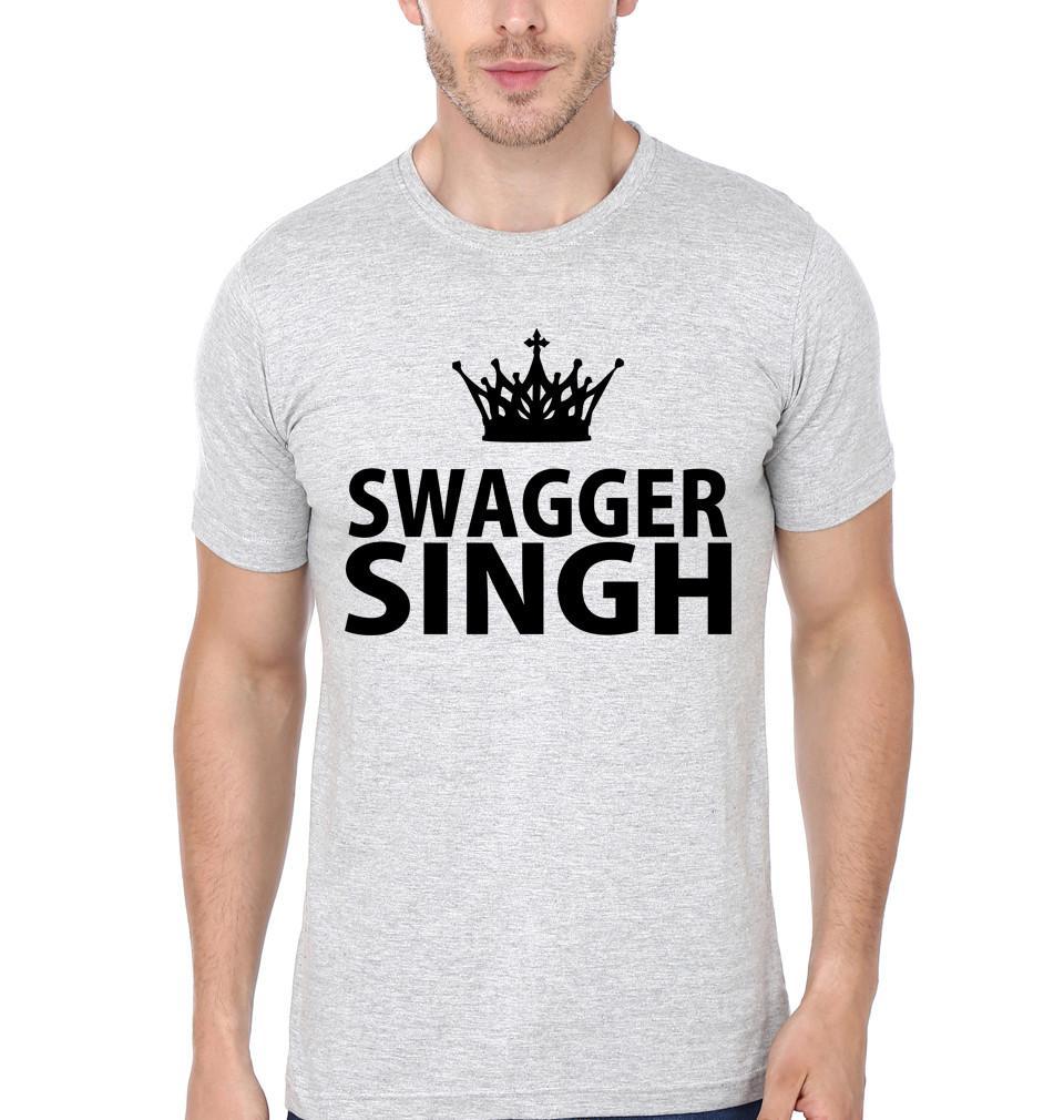 FunkyTradition White Round Neck Swagger Singh Half Sleeves T-Shirt