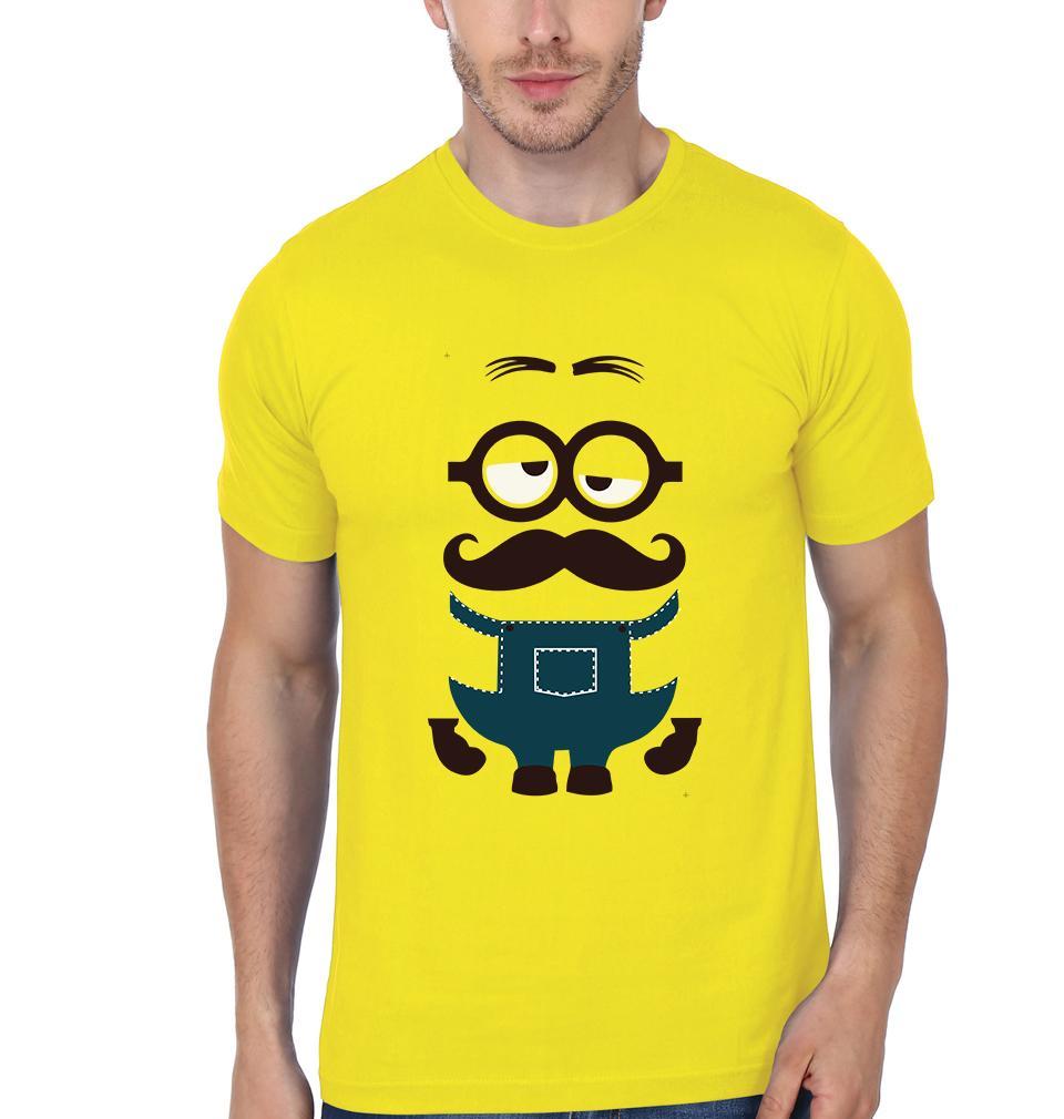 FunkyTradition Yellow Round Neck Minion Half Sleeves T-Shirt