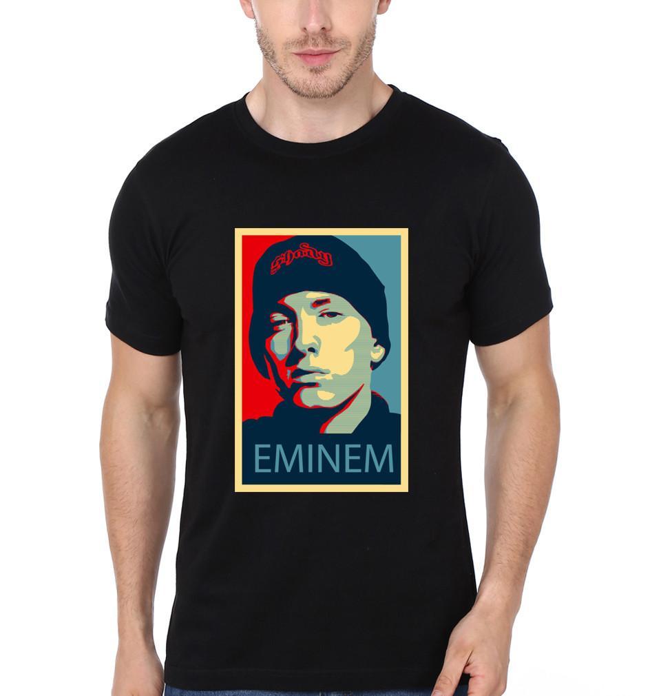 FunkyTradition Black Round Neck King Of Rap Eminem Half Sleeves T-Shirt