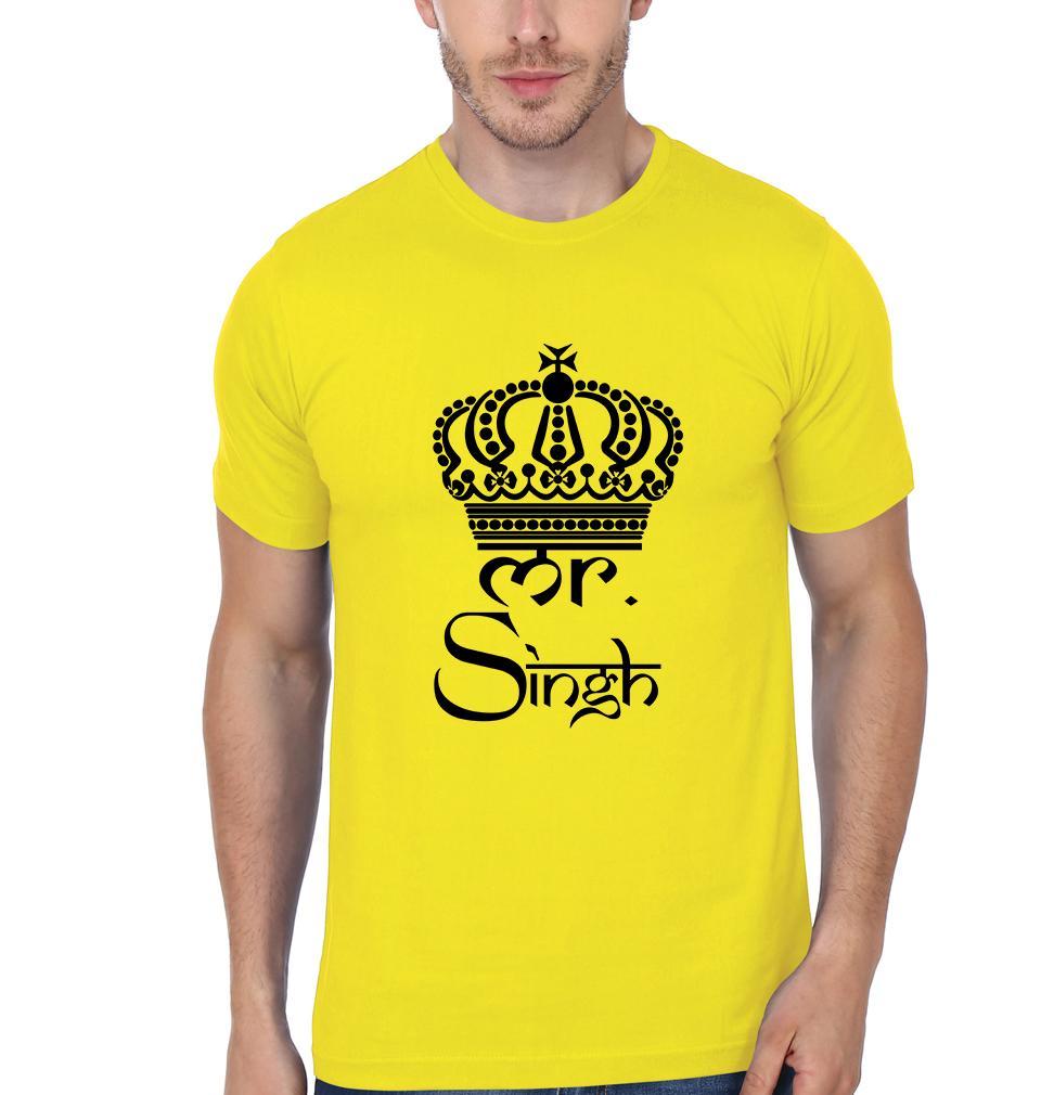 FunkyTradition Yellow Round Neck Mr.Singh Half Sleeves T-Shirt