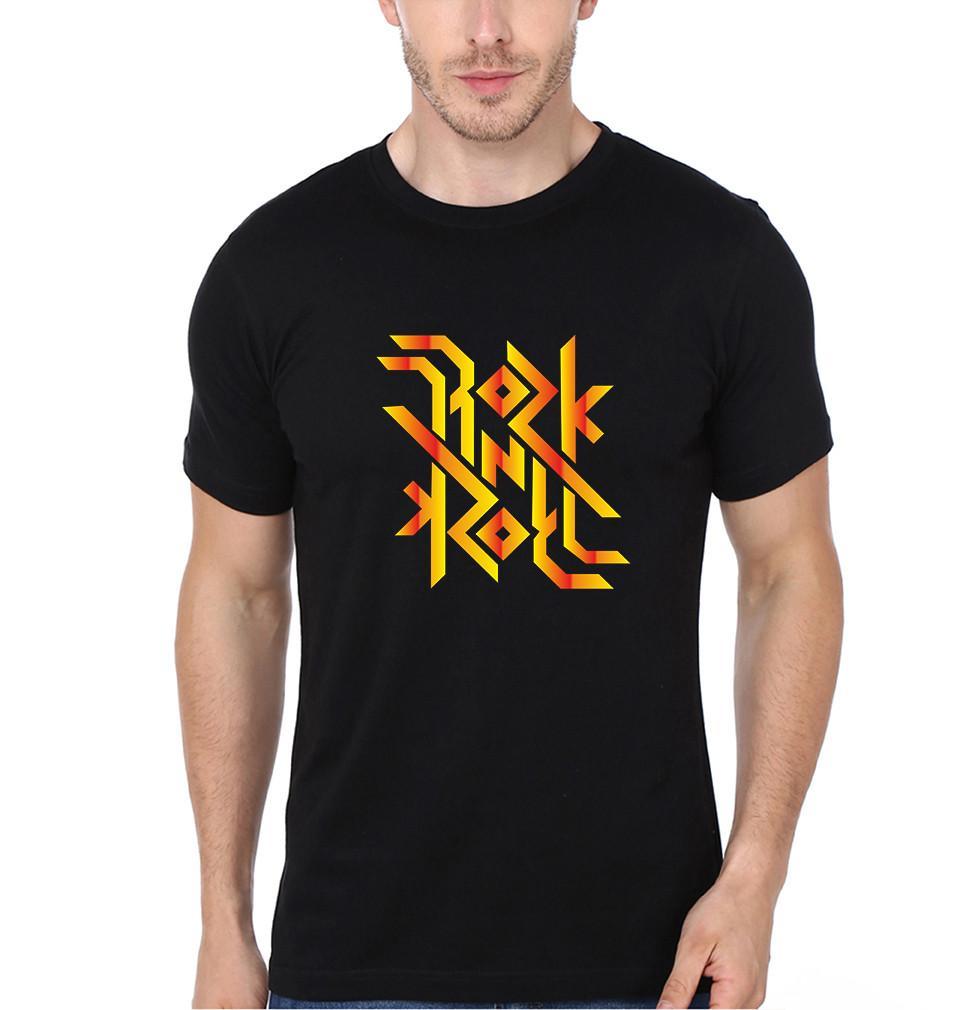 FunkyTradition Black Round Neck Rock Men Half Sleeves T-Shirt