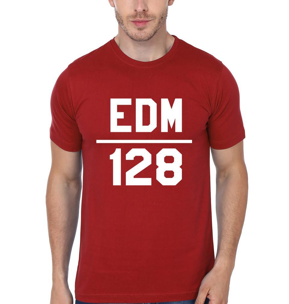 FunkyTradition Red Round Neck EDM 128 Men Half Sleeves T-Shirt