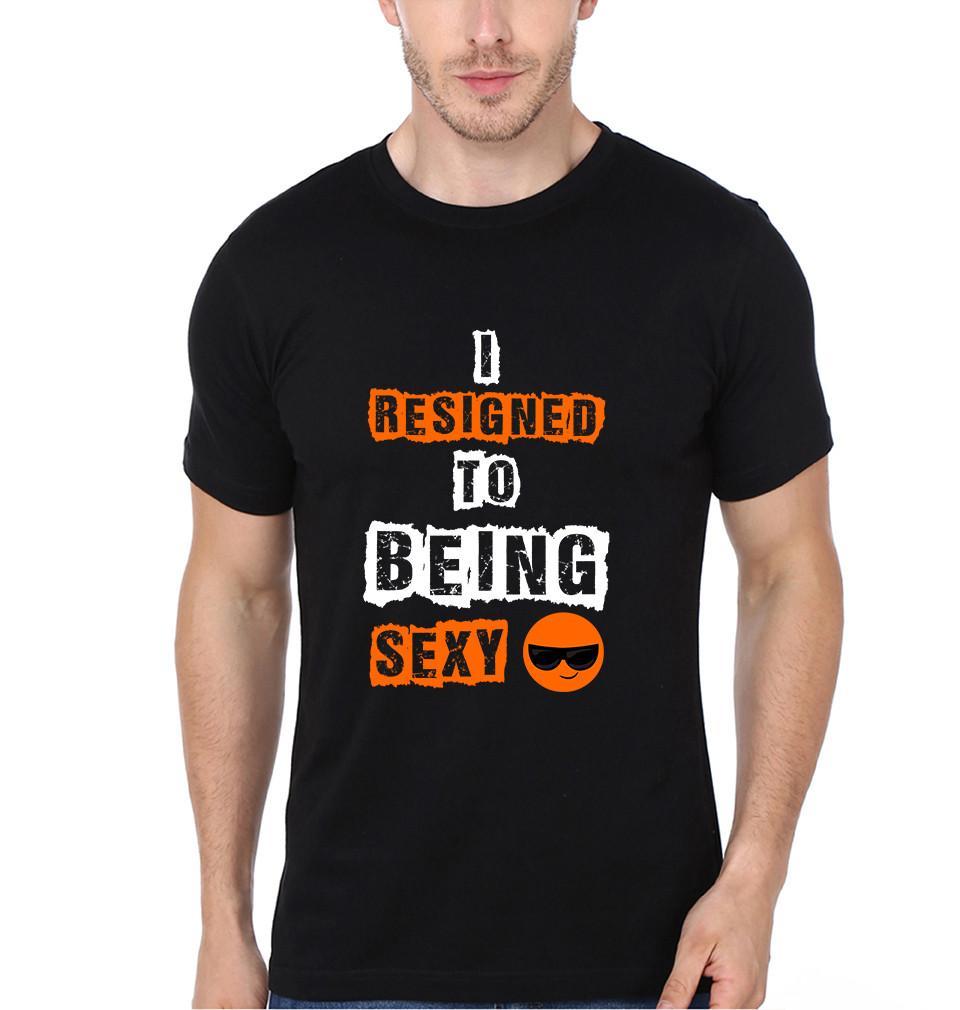 FunkyTradition Black Round Neck I Resigned To Being Single Men Half Sleeves T-Shirt