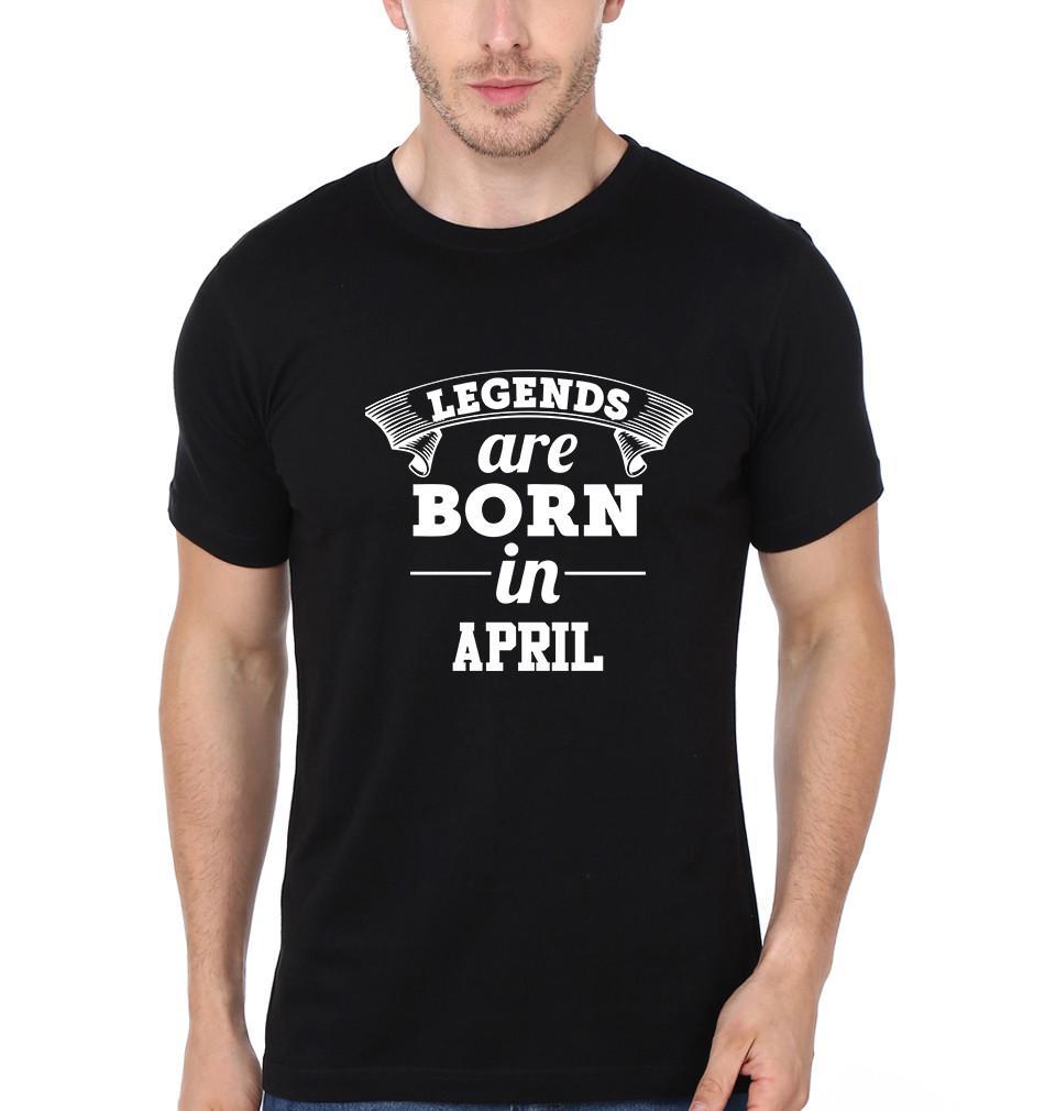FunkyTradition Black Legends Are Born In April Half Sleeves T-Shirt