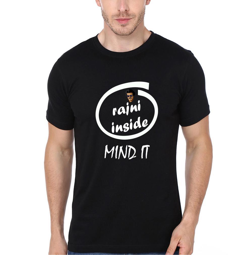 FunkyTradition Black Round Neck Rajni Inside  Men Half Sleeves T-Shirt