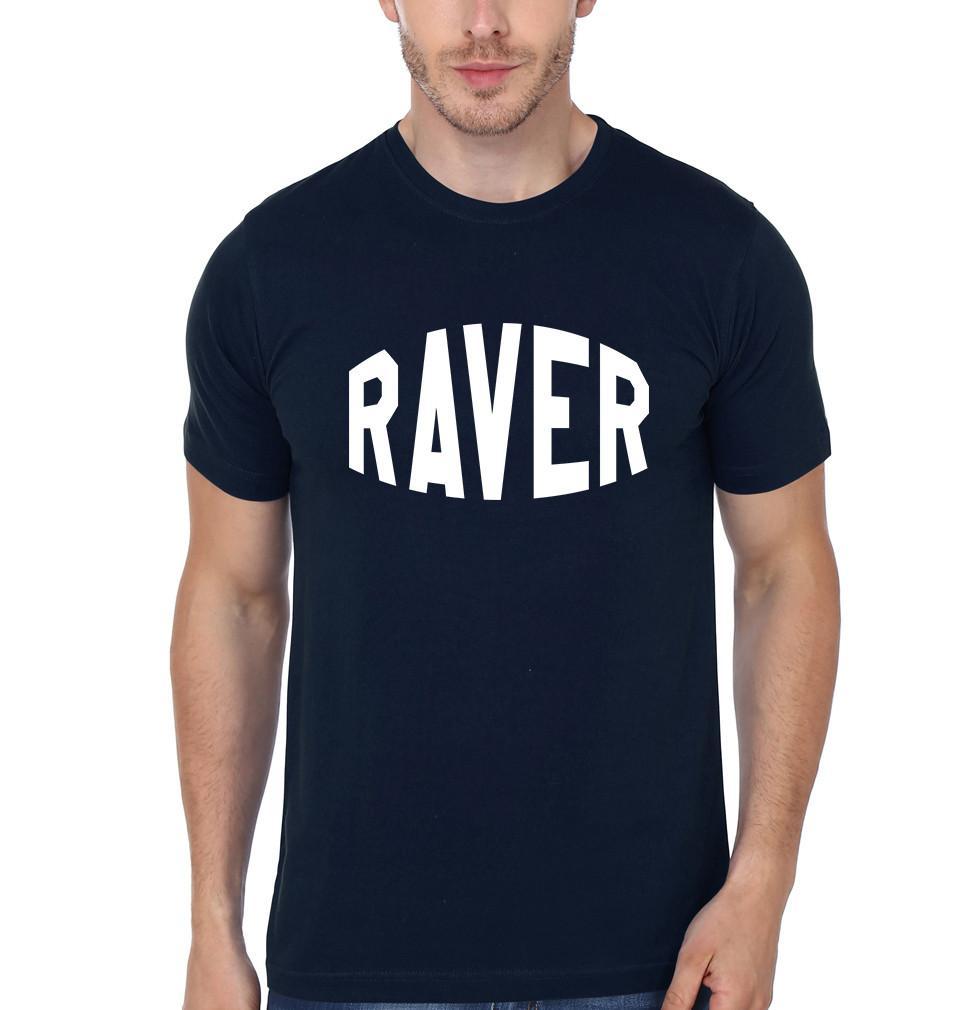 FunkyTradition Navy Blue Round Neck Raver Men Half Sleeves T-Shirt