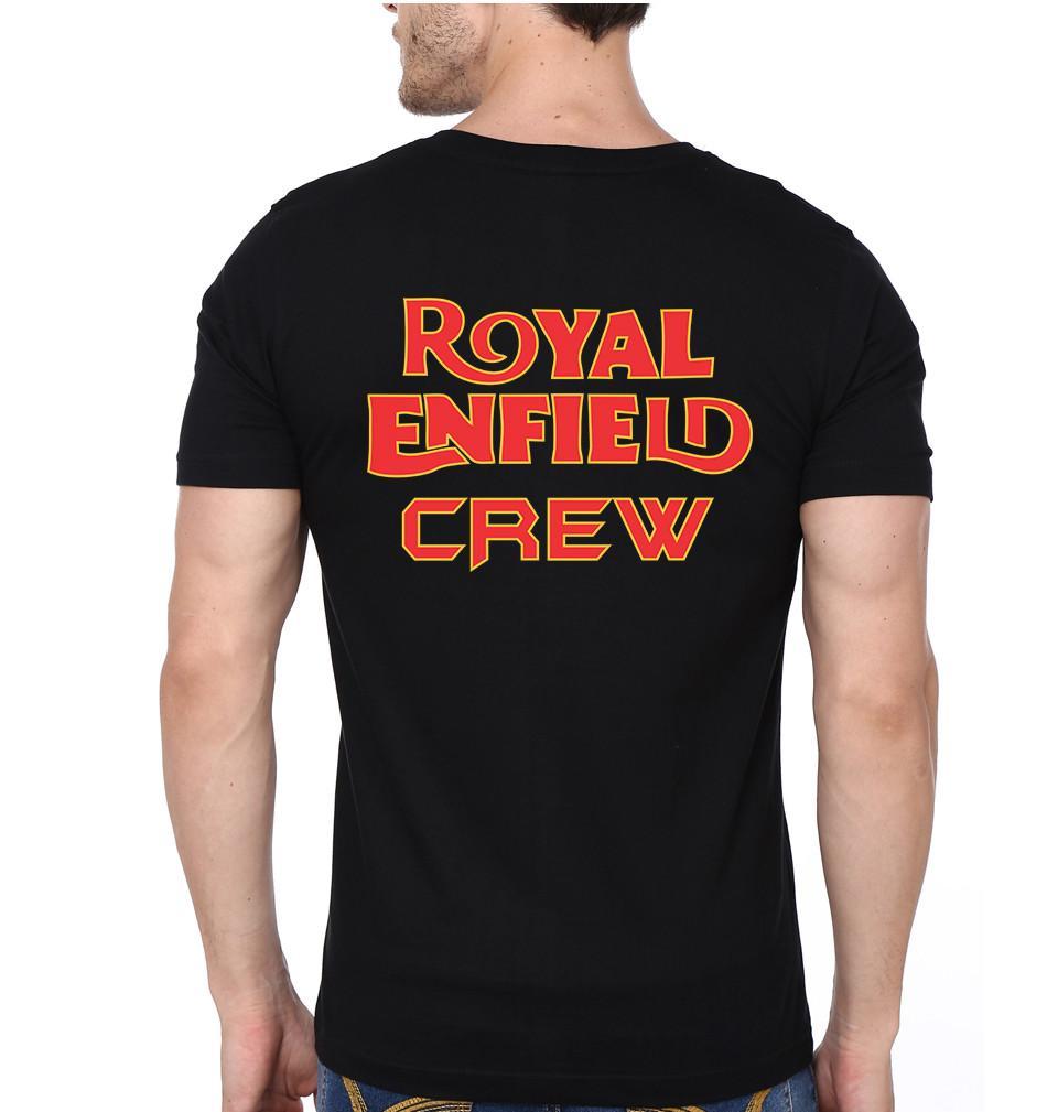 FunkyTradition Round Neck Black Royal Enfield Crew Half Sleeves T-Shirt