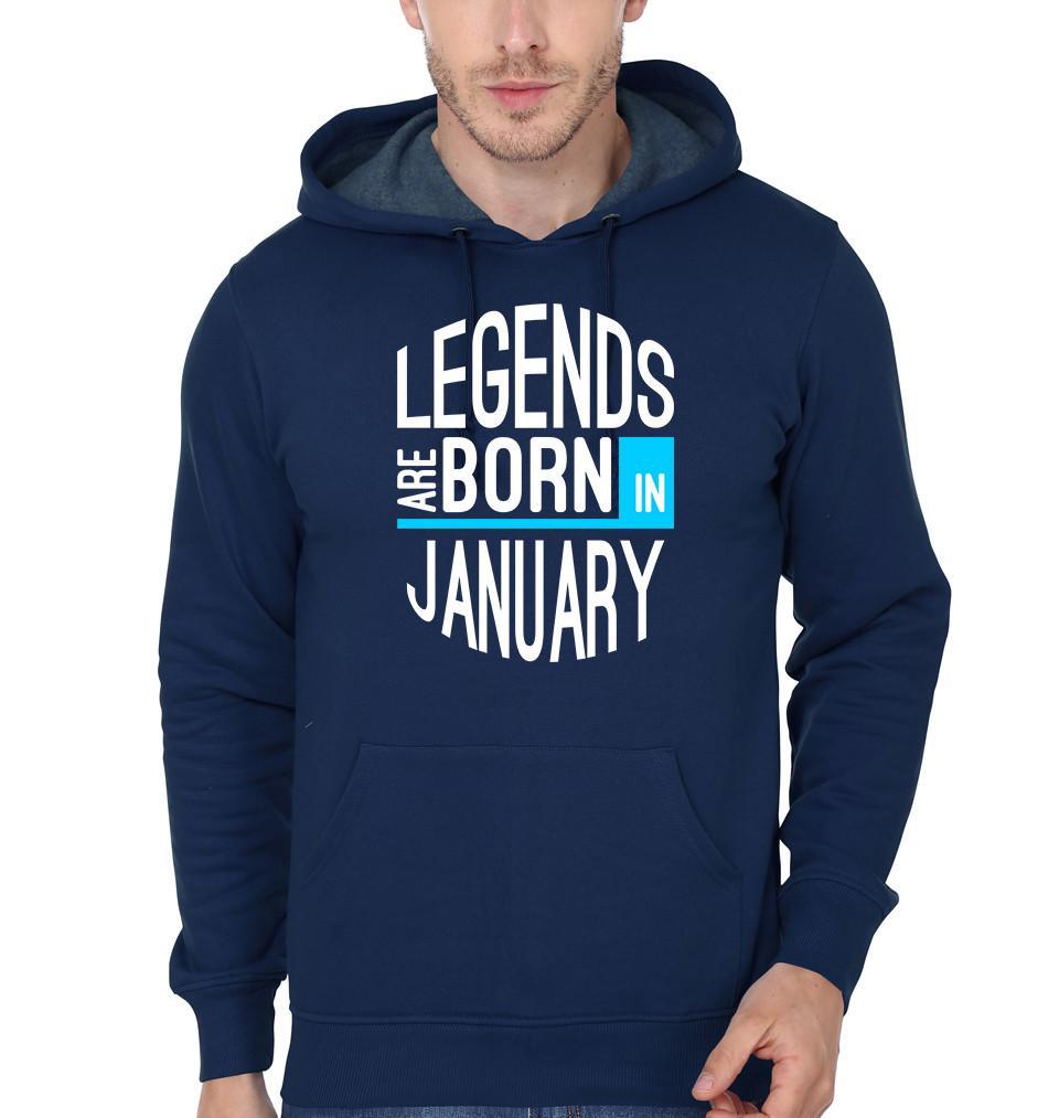 FunkyTradition Legends Are Born In January Navy Blue Hoodies
