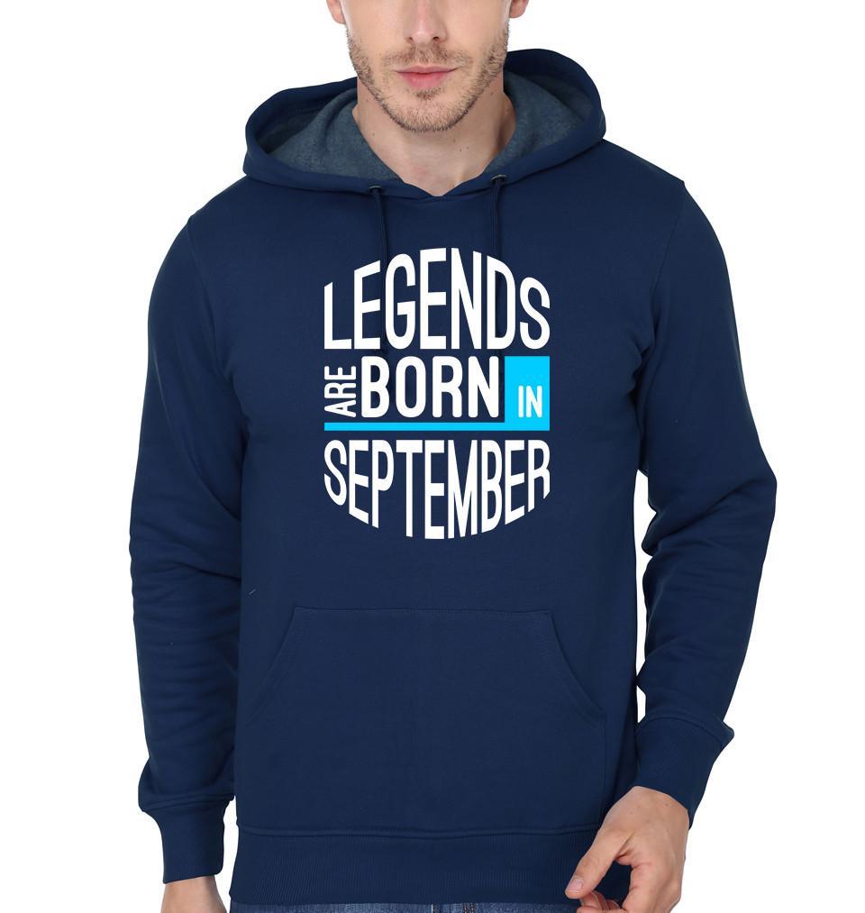 FunkyTradition Legends Are Born September Navy Blue Hoodies