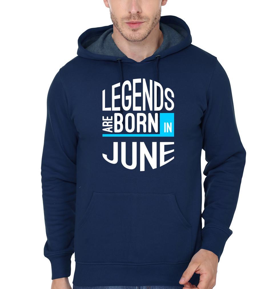 FunkyTradition Legends Are Born In June Navy Blue Hoodies