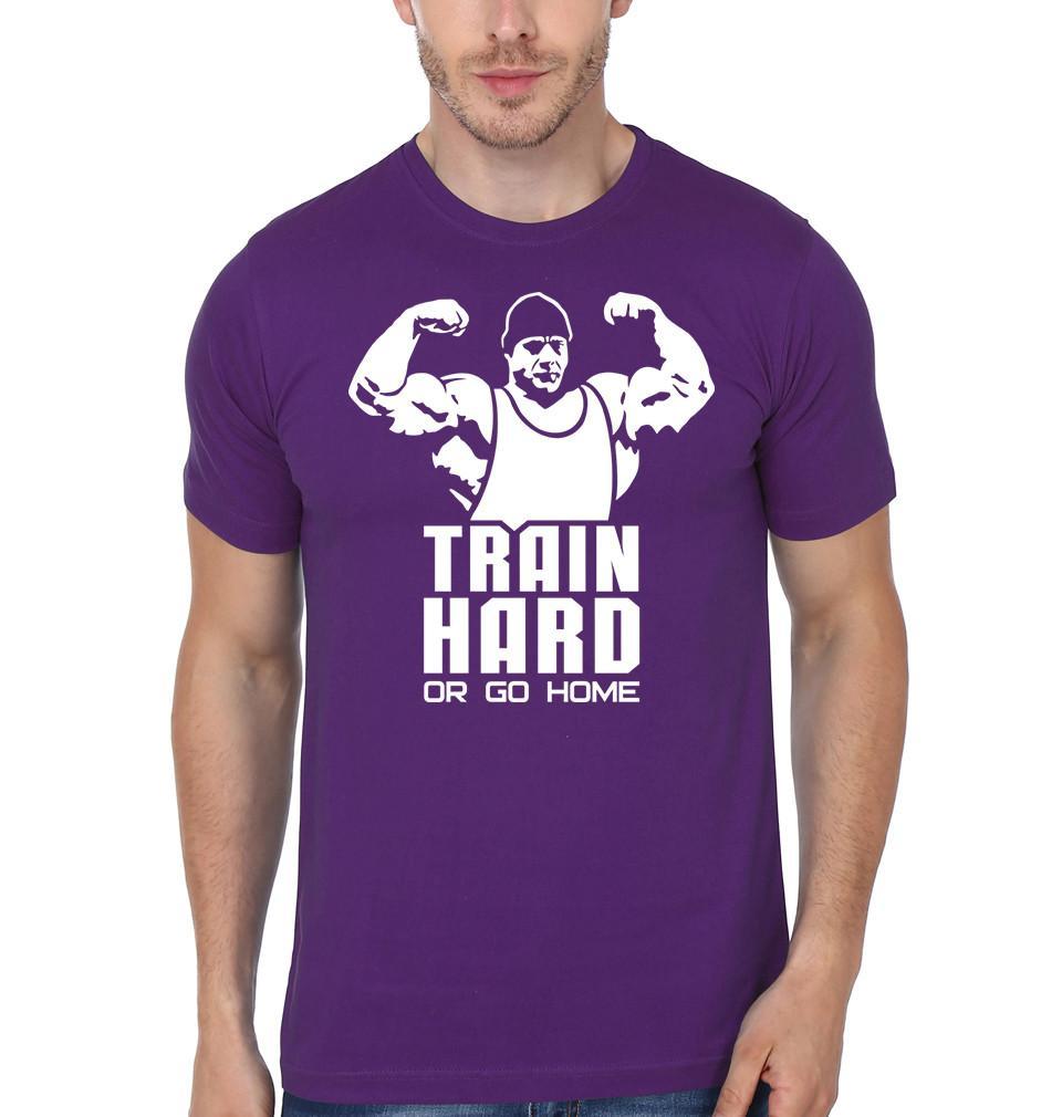 FunkyTradition Purple Round Neck Train Hard Men Half Sleeves T-Shirt