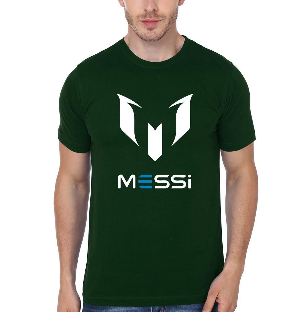 FunkyTradition Olive Green Round Neck Messi Men Half Sleeves T-Shirt