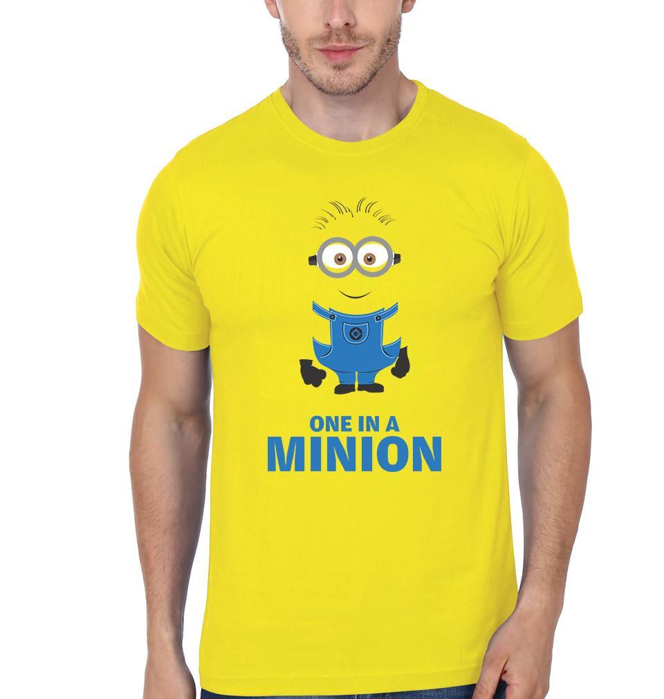 FunkyTradition Yellow One In A Minion Half Sleeves T-Shirt