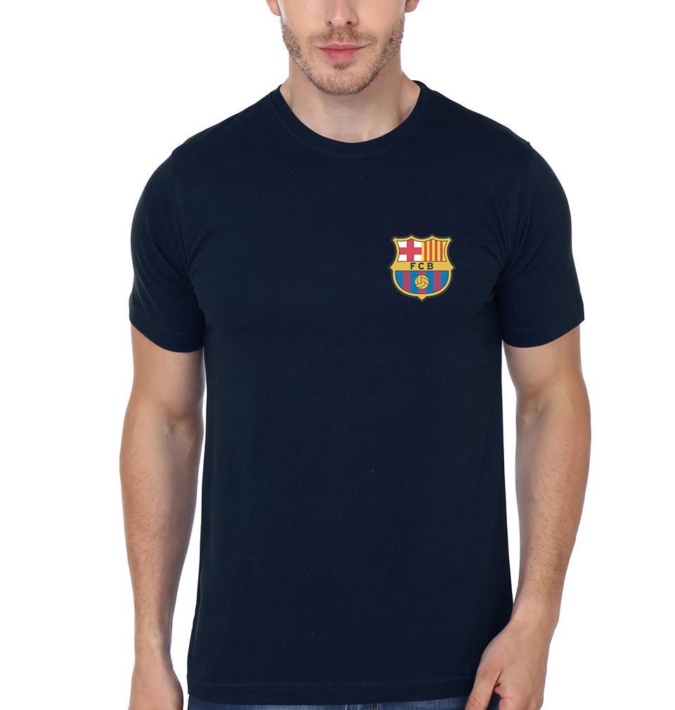 FunkyTradition Round Neck Navy Blue FCB Logo Half Sleeves T-Shirt