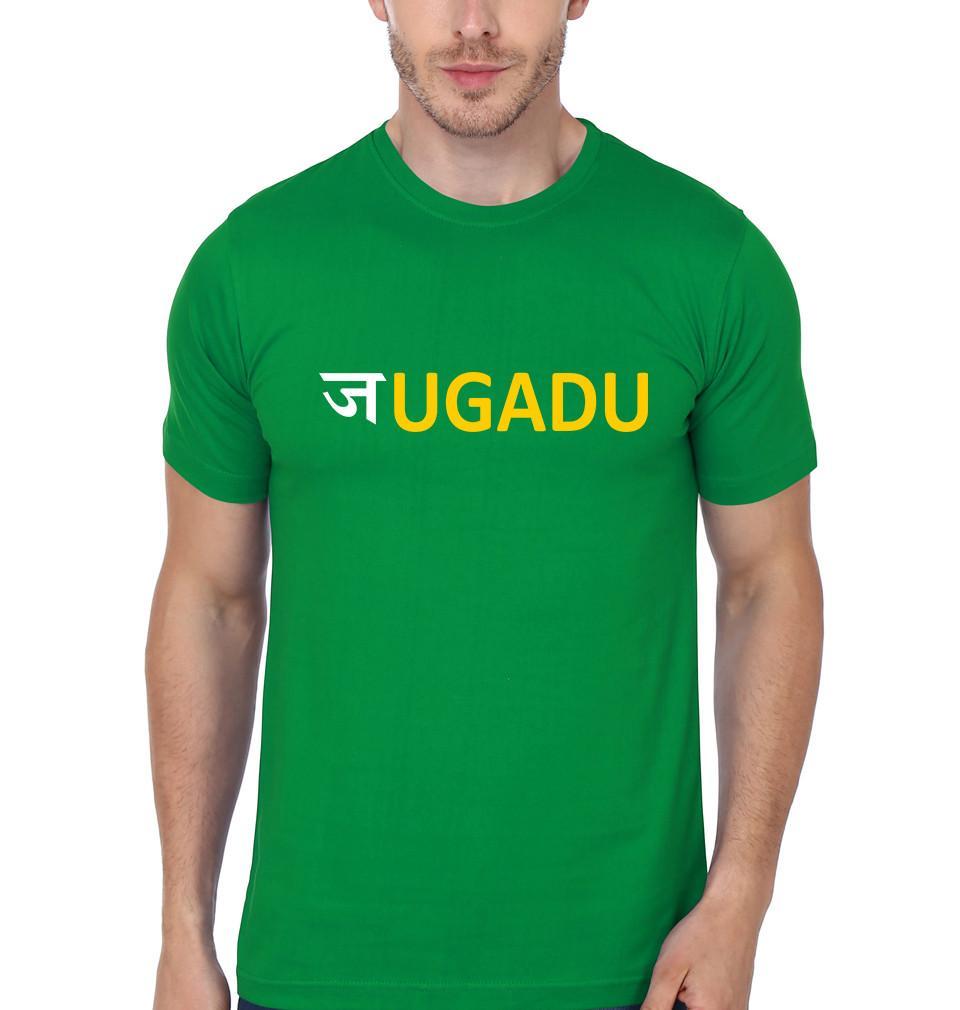 FunkyTradition Green Round Neck Jugadu Men Half Sleeves T-Shirt