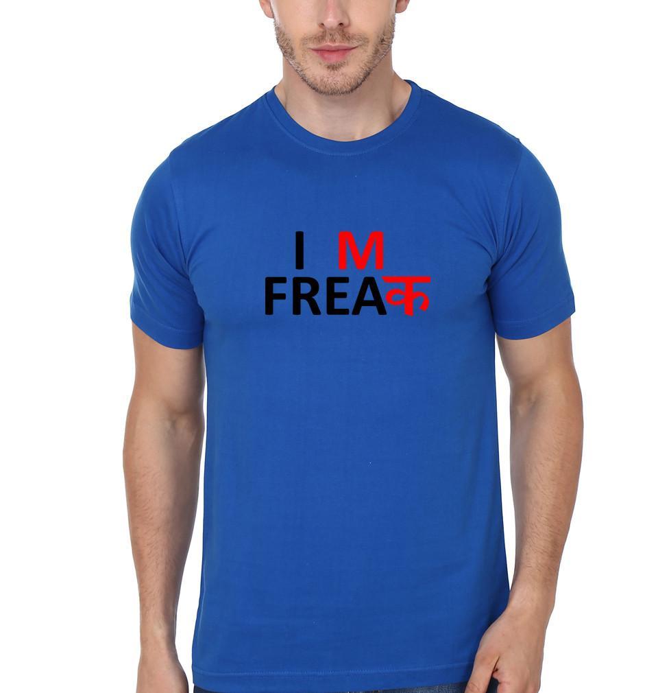 FunkyTradition Blue Round Neck I Am Freak Men Half Sleeves T-Shirt