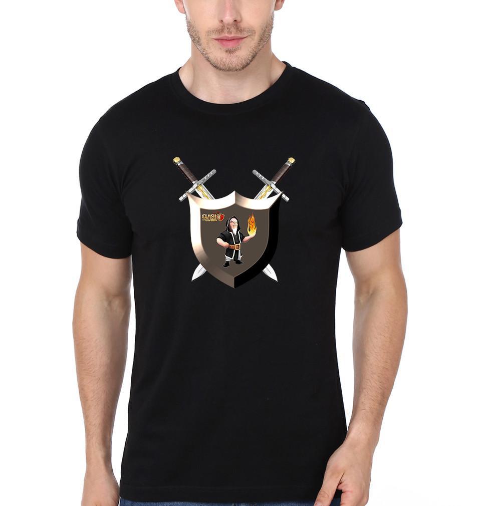 FunkyTradition Black Round Neck Coc King Wizard Men Half Sleeves T-Shirt