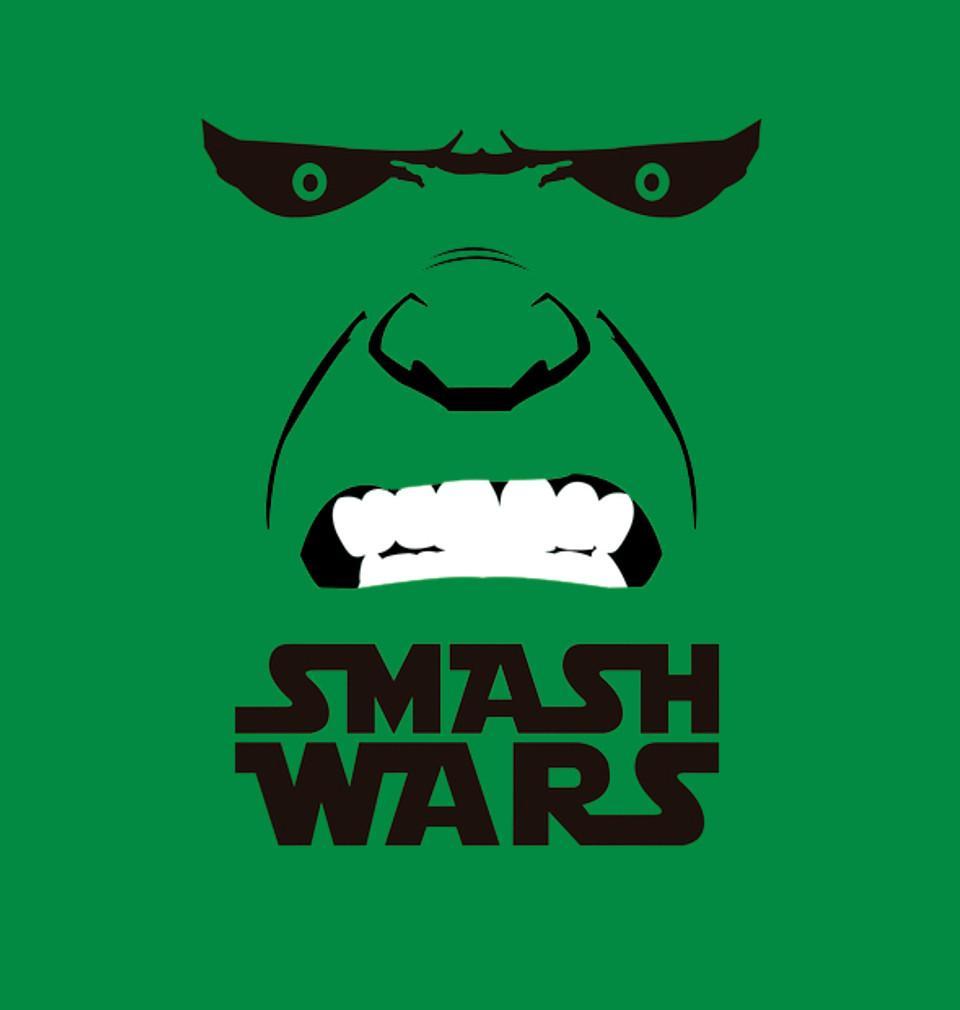 FunkyTradition Green Round Neck Smash Wars Men Half Sleeves T-Shirt