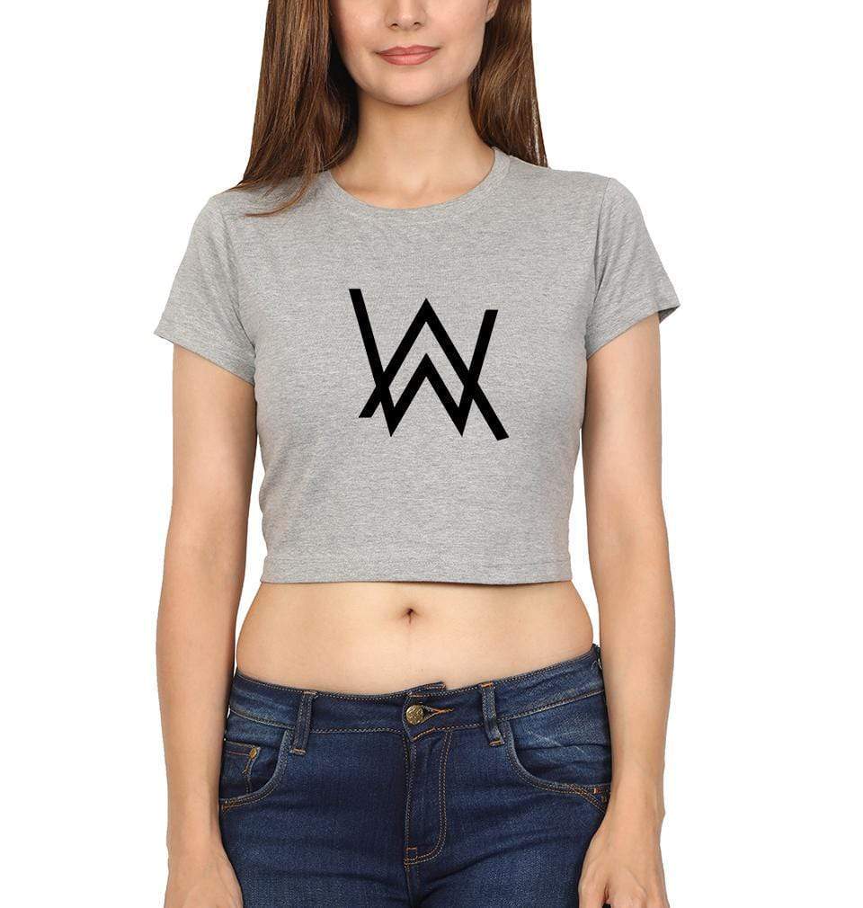Alan Walker Womens Crop Top-FunkyTradition Half Sleeves T-Shirt FunkyTradition