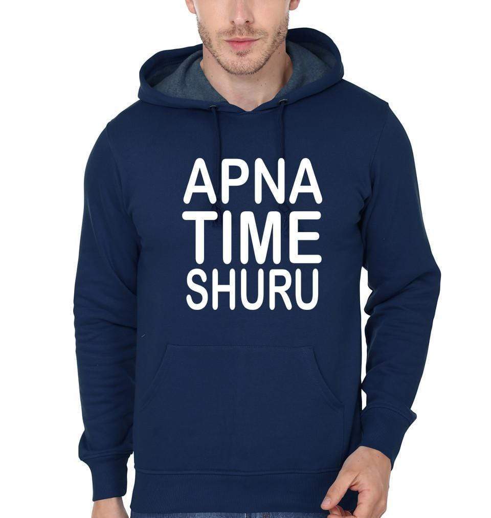 Apna Time Shuru Raees Navy blue Hoodie Full sleeves-Funky Hoodies Hoodies FunkyTradition