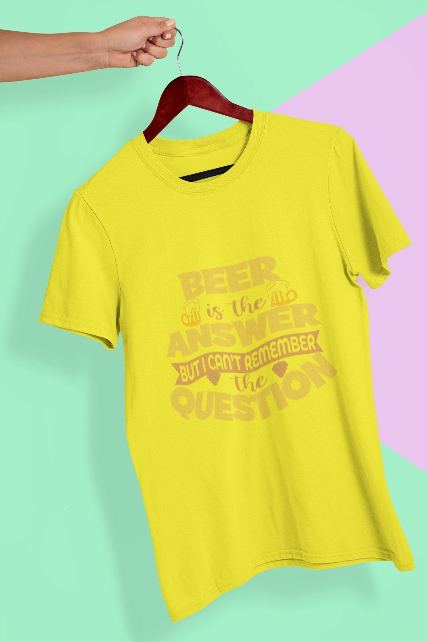 Beer Is The Answer Women Half Sleeves T-shirt- FunkyTeesClub - Funky Tees Club