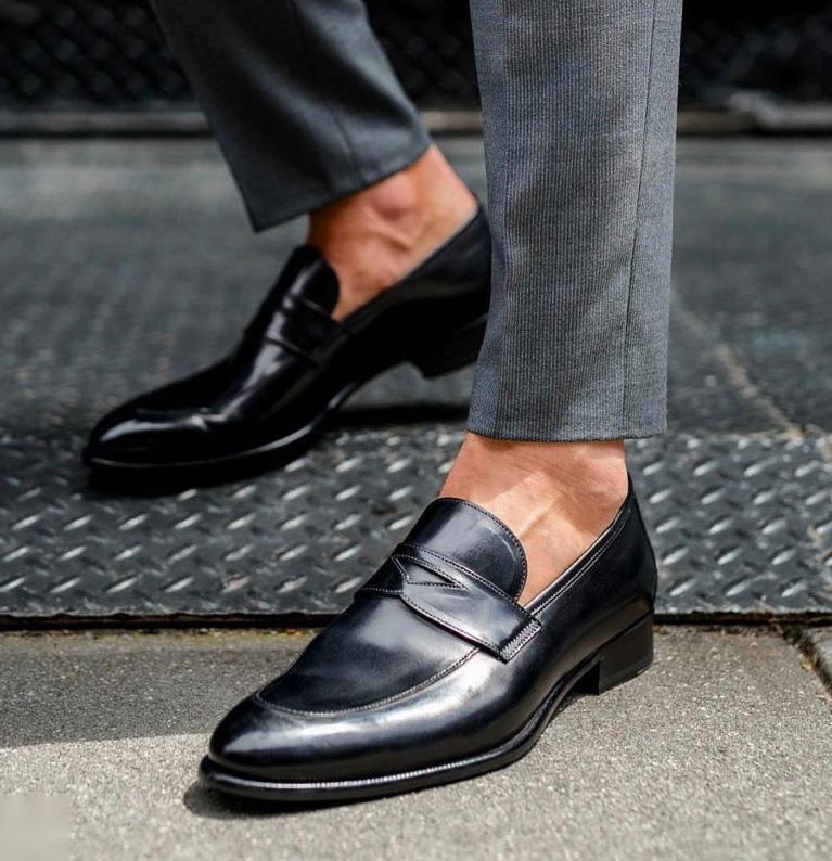 Black And Brown Suede Slip Ons With Tassels For Men-FunkyTradition - FunkyTradition