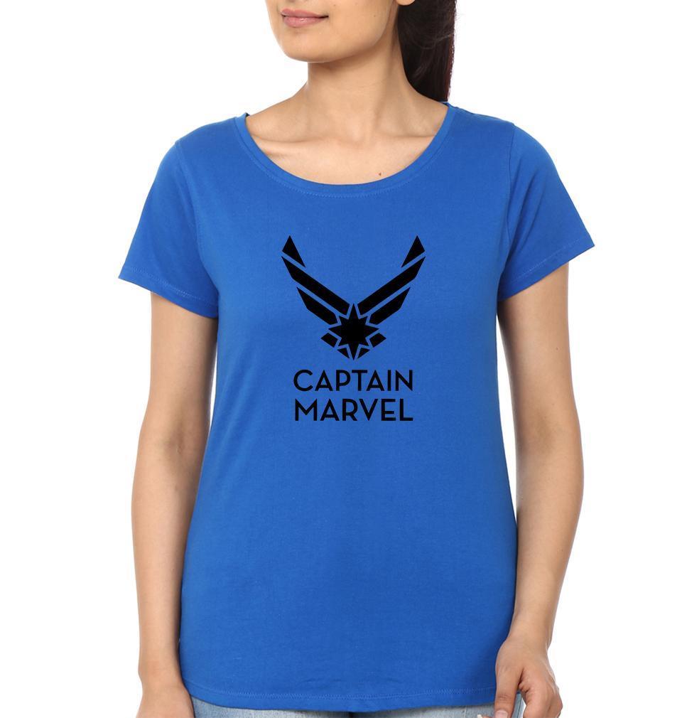 Captain marvel Logo Womens Half Sleeves T-Shirts-FunkyTradition Half Sleeves T-Shirt FunkyTradition
