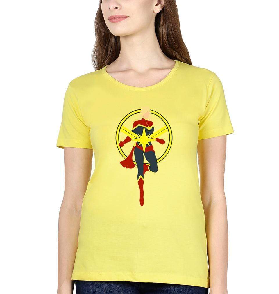 Captain marvel Womens Half Sleeves T-Shirts-FunkyTradition Half Sleeves T-Shirt FunkyTradition