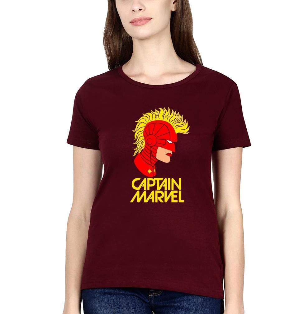 Captain marvel Womens Half Sleeves T-Shirts-FunkyTradition Half Sleeves T-Shirt FunkyTradition