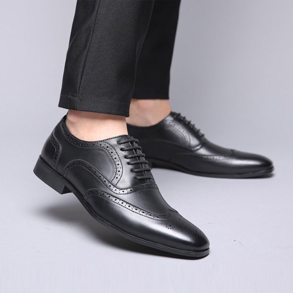  LAZIRO Business Formal Wear Men's Shoes Soft Leather Thick Heel  Pointed Toe Fashion Trend Men's Shoes with Inner Height Increase Leather  Shoes (Color : Black, Size : 5.5) : Sports & Outdoors