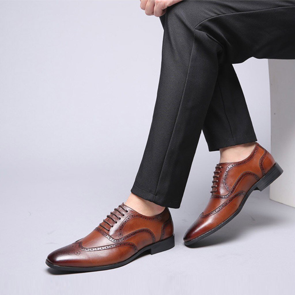 Classic Business Formal Shoes Pointed Toe leather For Men-FunkyTradition - FunkyTradition