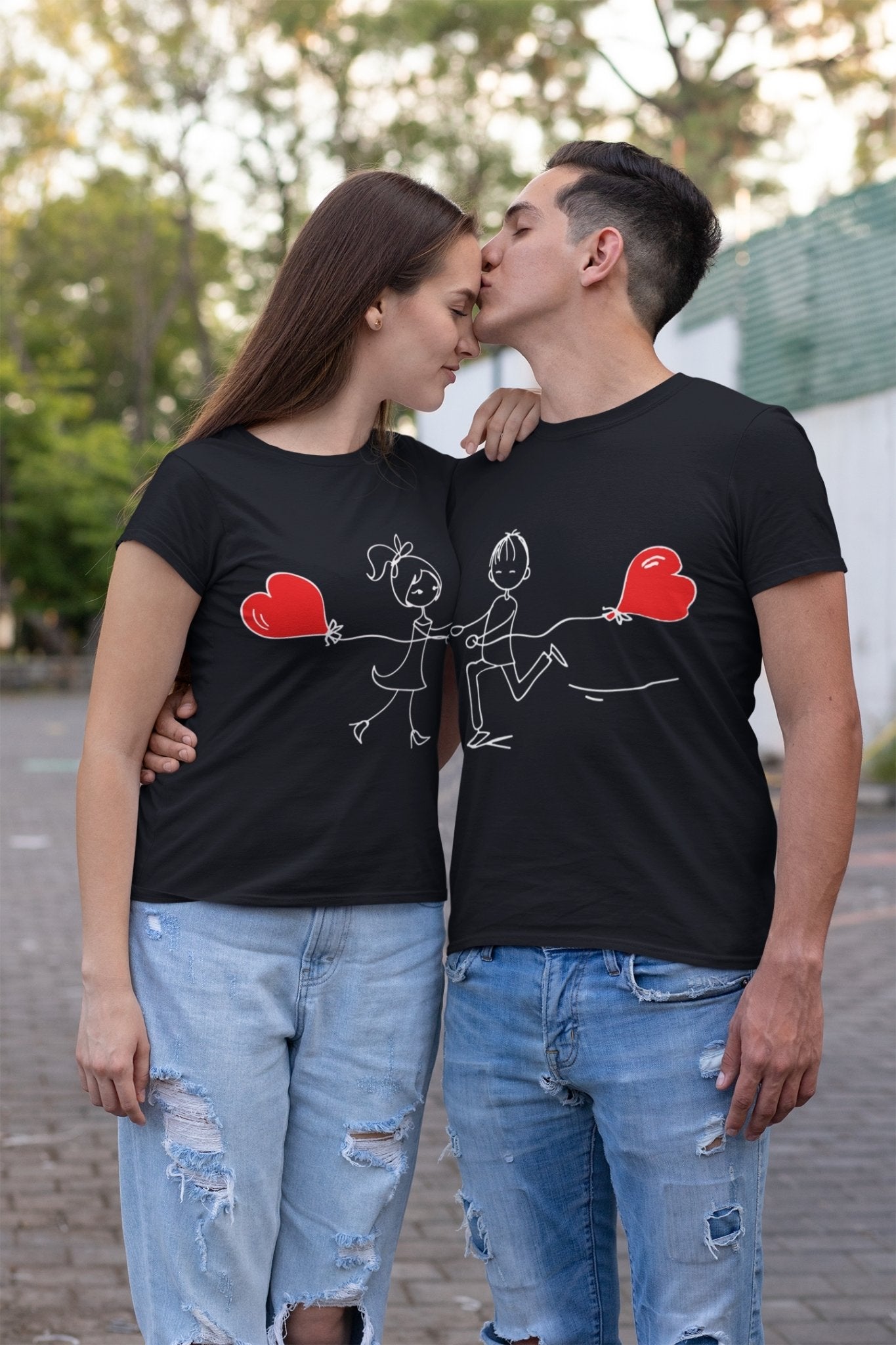 Couple Half Sleeves T-Shirts -FunkyTeesClub - Funky Tees Club