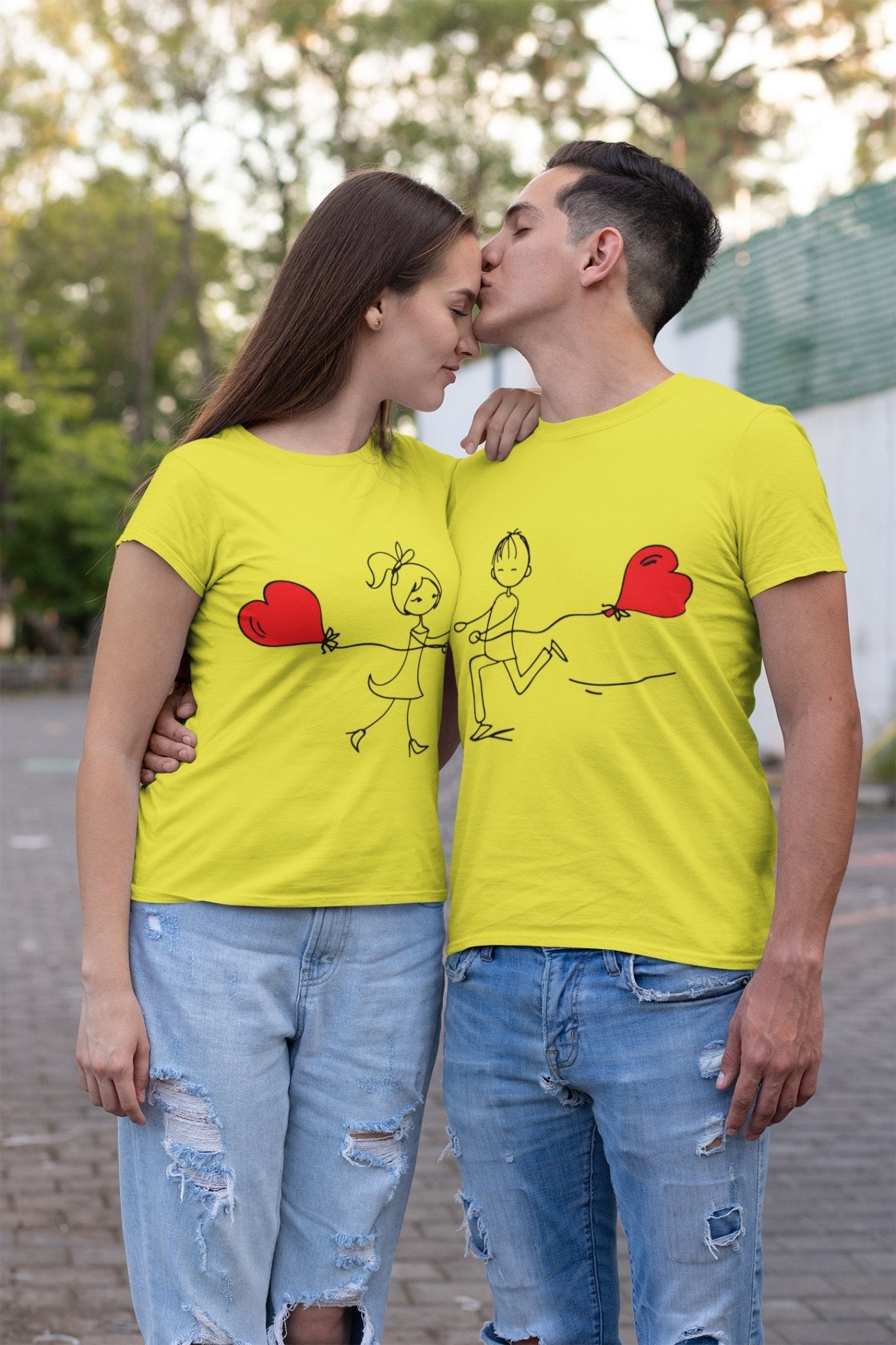 Couple Half Sleeves T-Shirts -FunkyTeesClub - Funky Tees Club